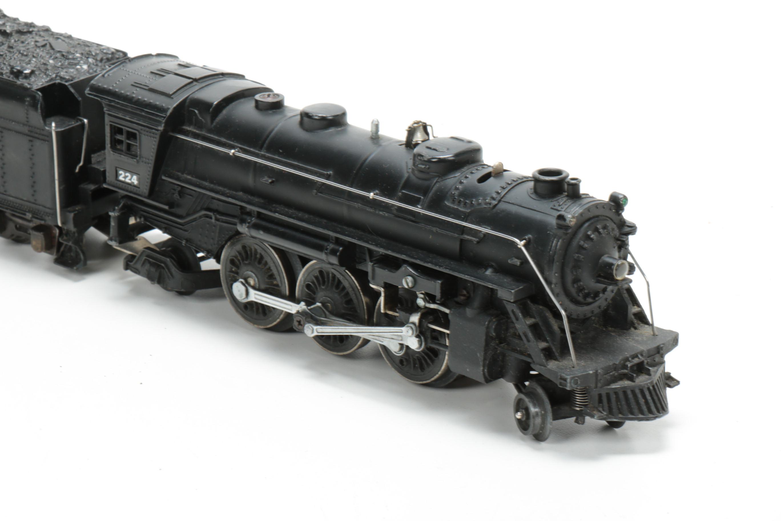 Lionel Pre War O Scale 224 Steam Locomotive with 2224W Tender, Mid 20th Century