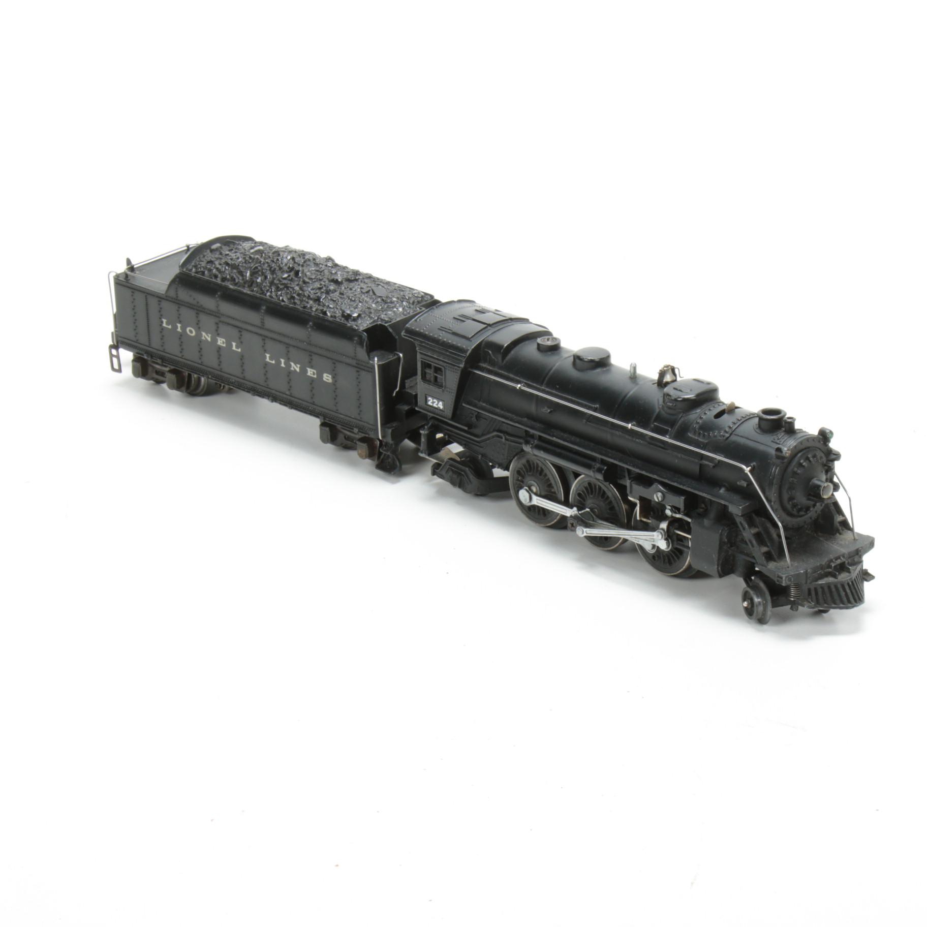 Lionel Pre War O Scale 224 Steam Locomotive with 2224W Tender, Mid 20th Century
