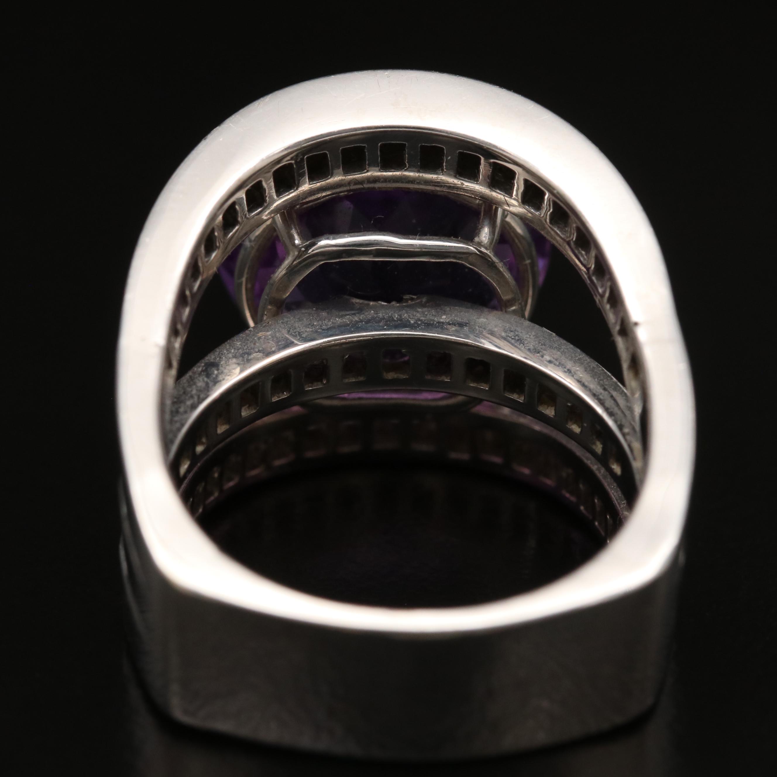 18K 8.50 CTW and 2.47 CTW Diamond Ring with Split Euro Shank Design