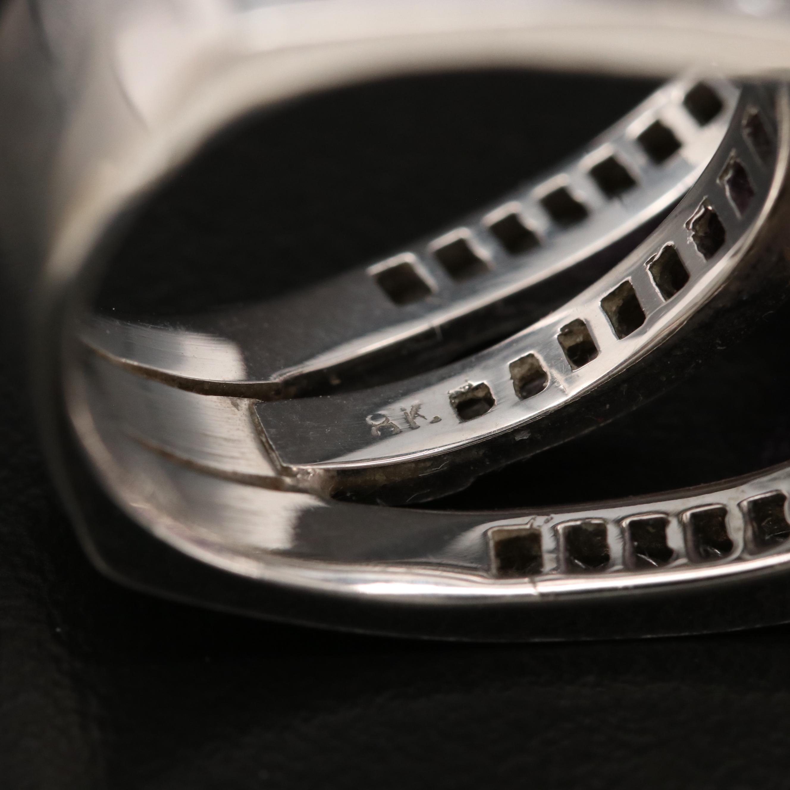 18K 8.50 CTW and 2.47 CTW Diamond Ring with Split Euro Shank Design