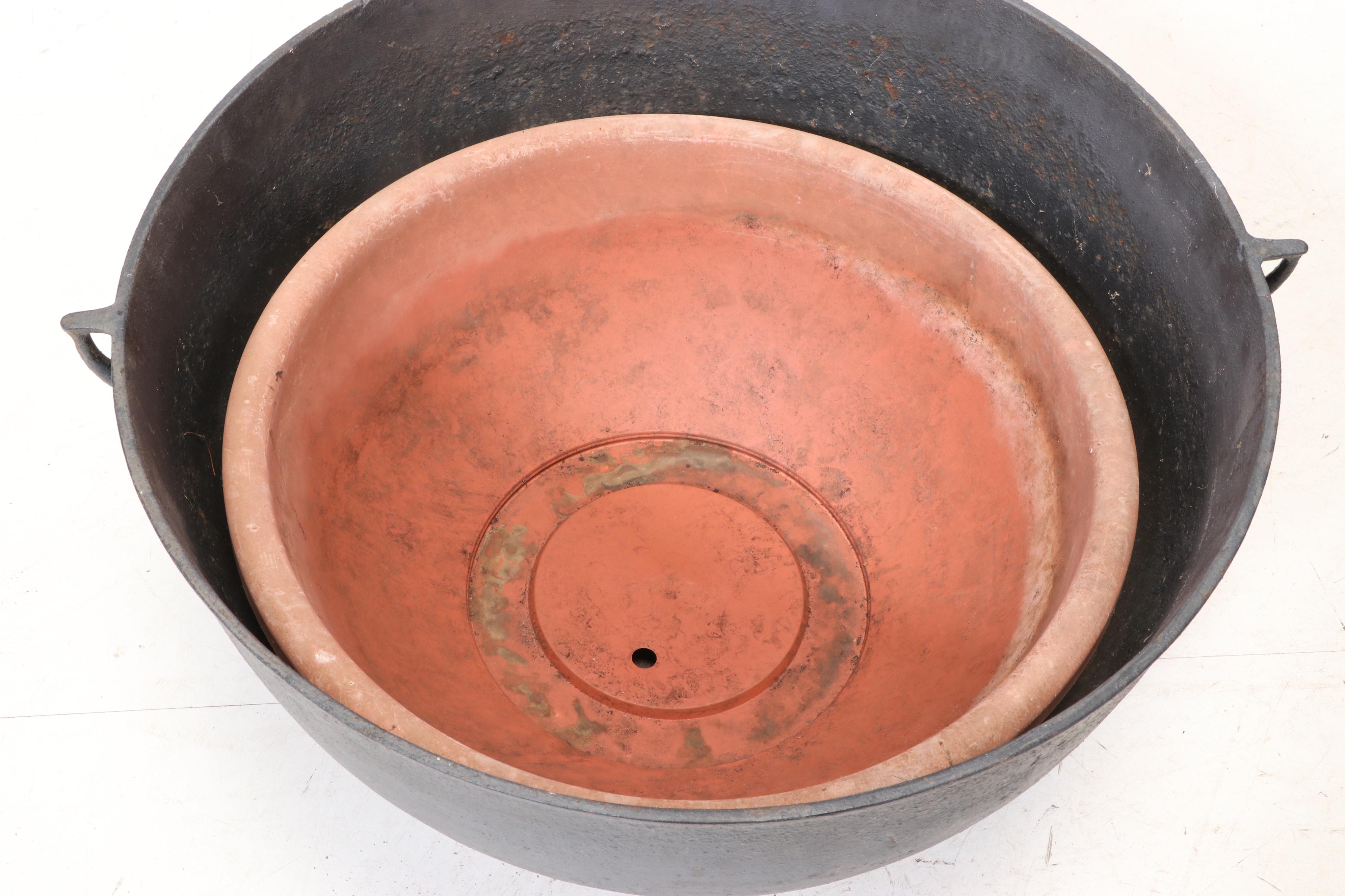 Cast Iron Footed Cauldron Planter