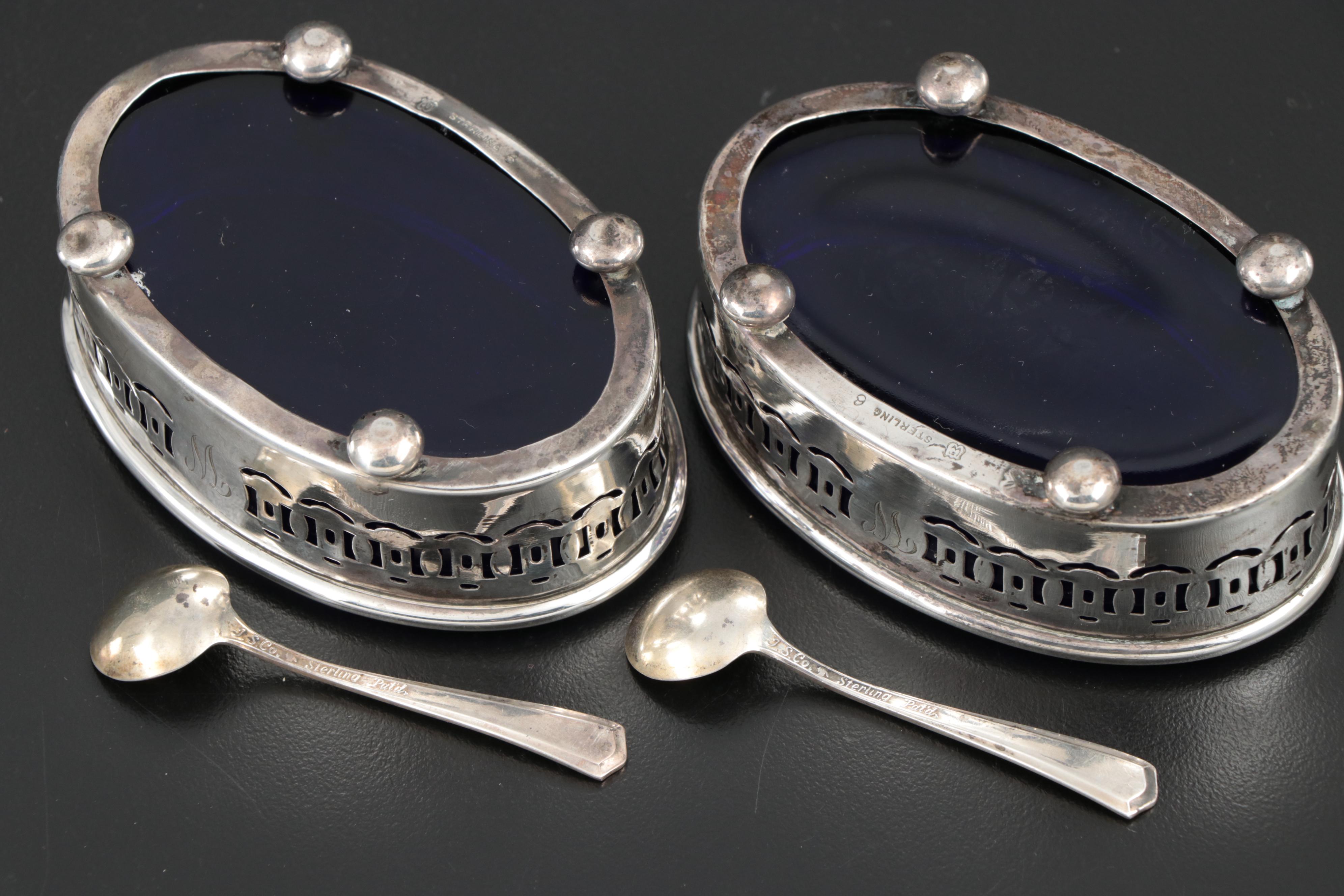 J. Wagner & Son Sterling Silver Salt Cellars and Other Silver Plate Salt Cellars