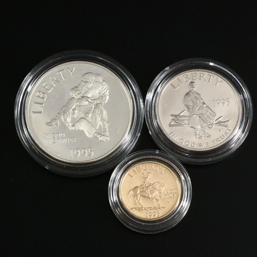1995 Civil War Battlefield Commemorative Gold and Silver Coin Set