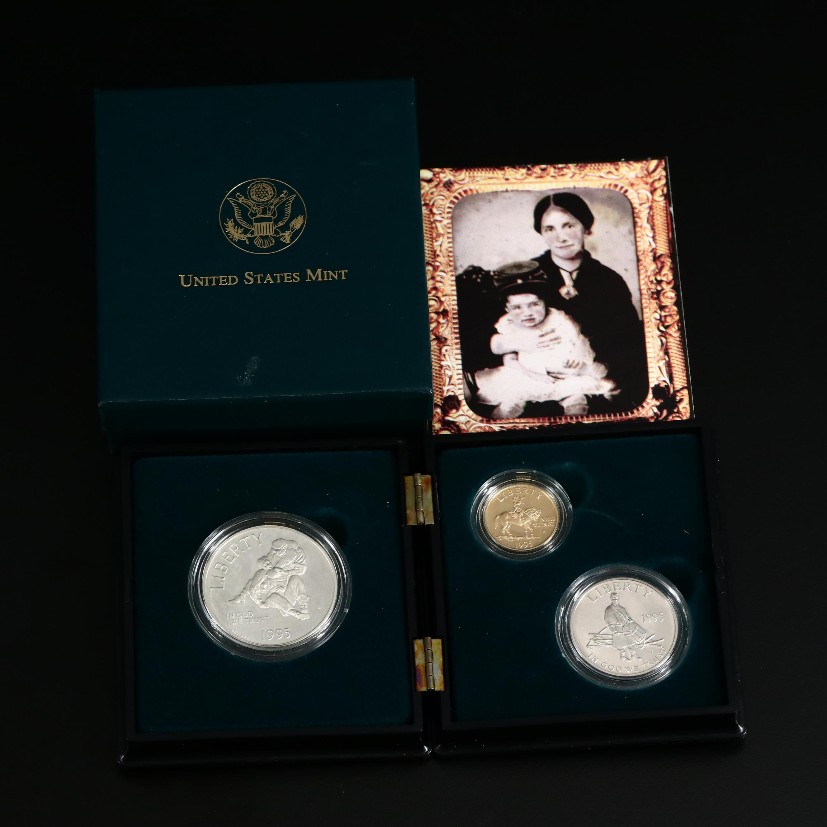 1995 Civil War Battlefield Commemorative Gold and Silver Coin Set