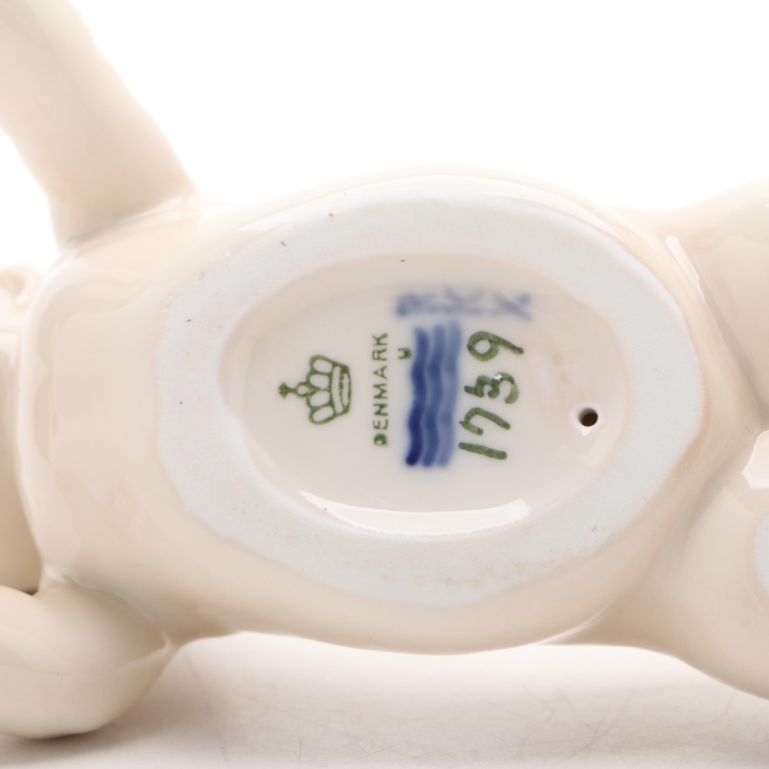 Royal Copenhagen "Baby Crawling" and "Baby Pointing" Porcelain Figurines