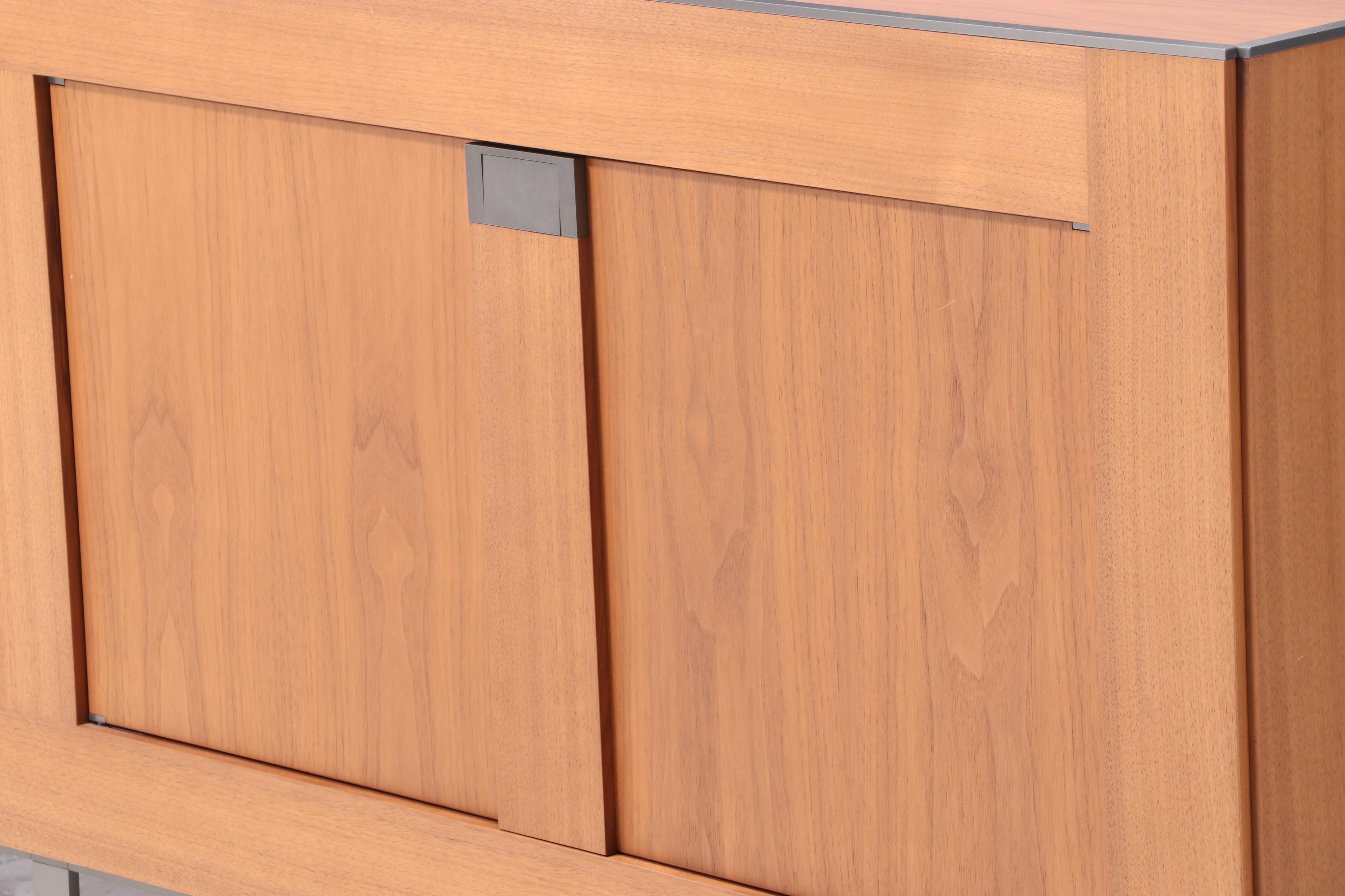 B&B Italia Modern Walnut and Lacquered Wood Credenza from the Maxalto Line