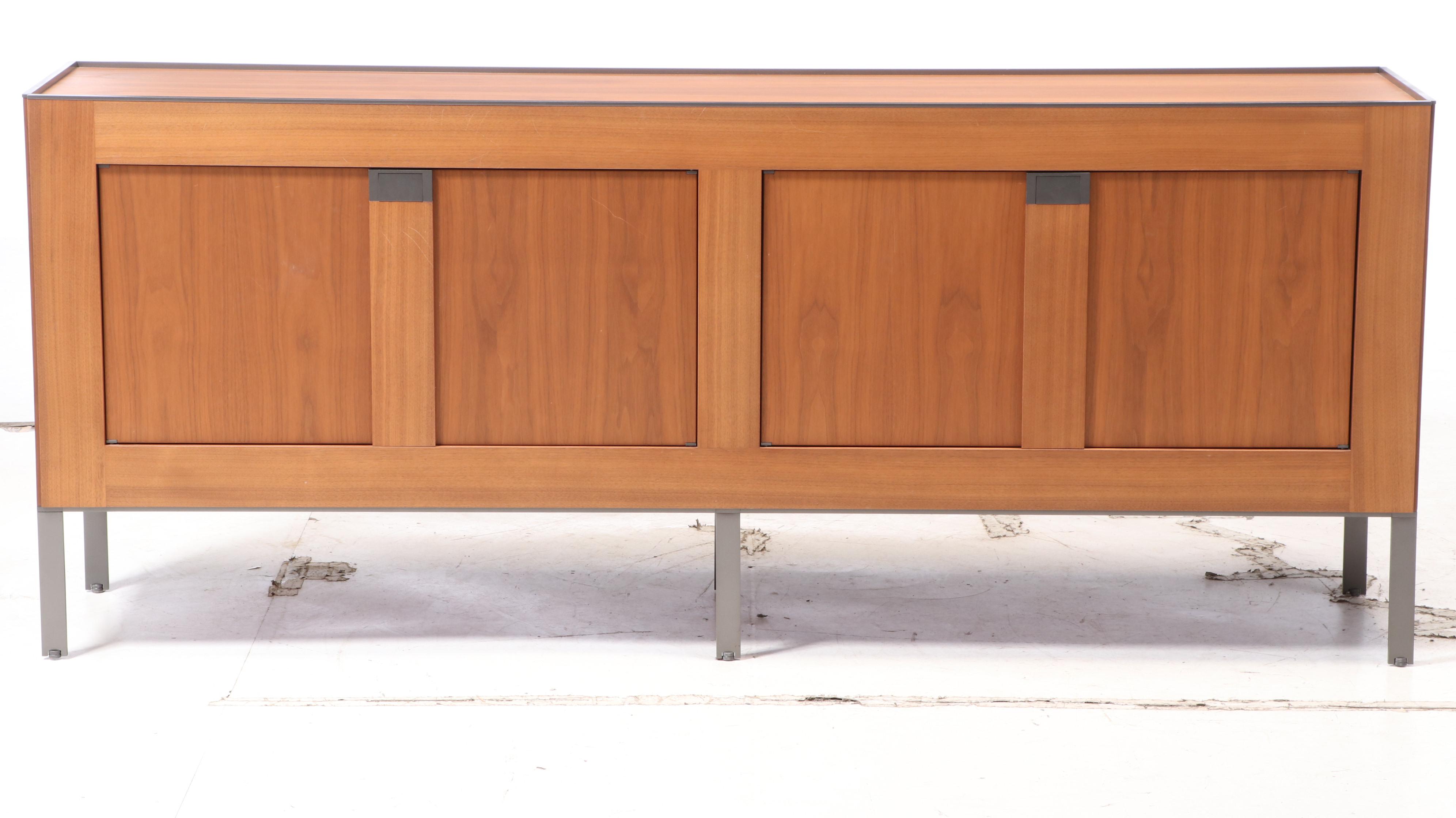 B&B Italia Modern Walnut and Lacquered Wood Credenza from the Maxalto Line