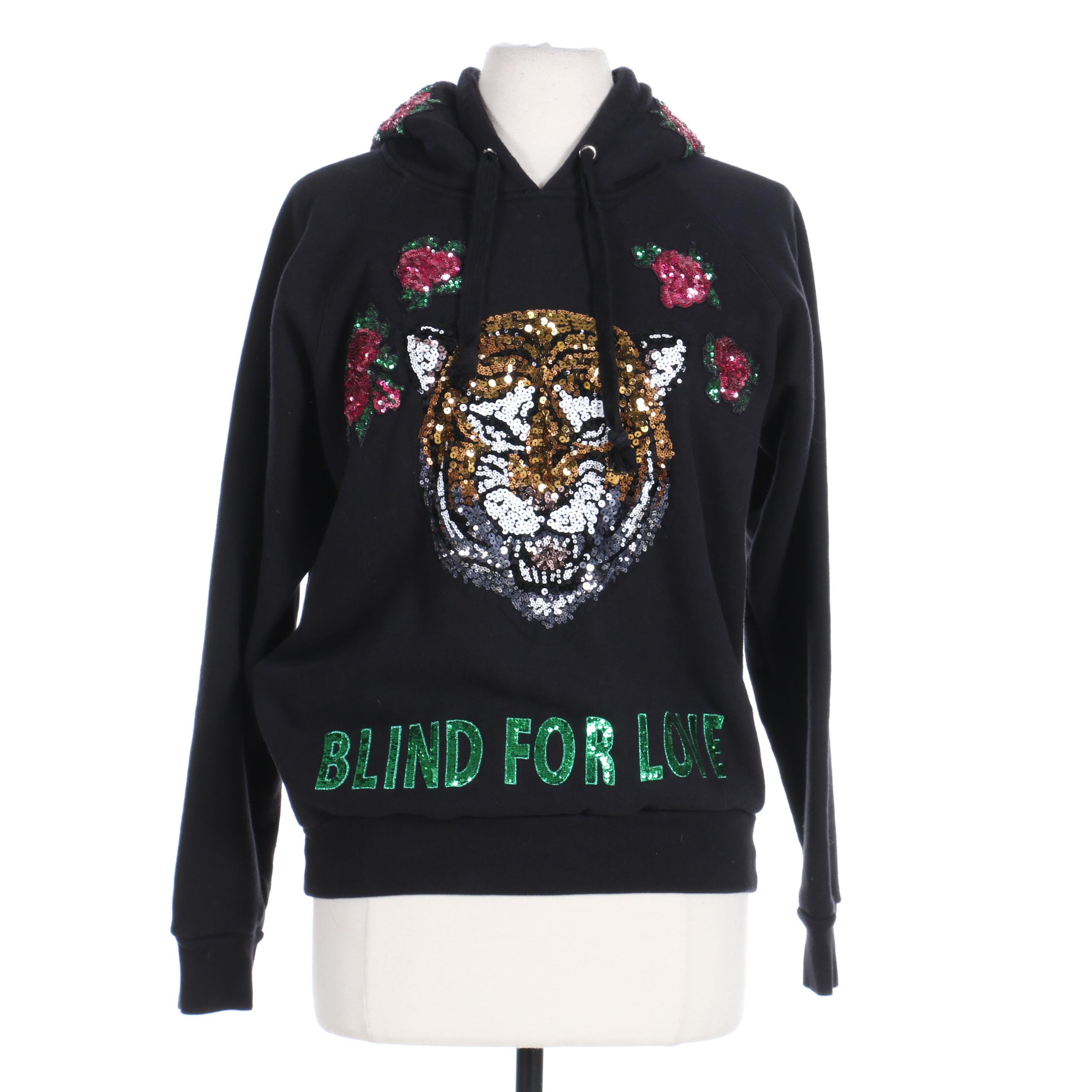 Gucci Blind For Love Sequined Hooded Sweatshirt