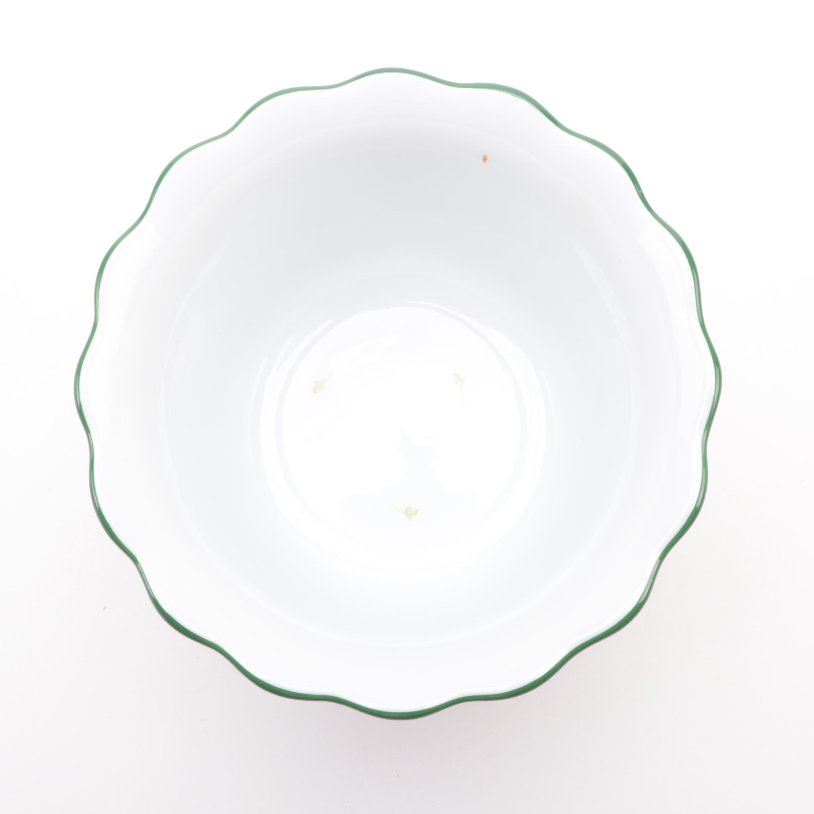 Herend Porcelain Cachepot and Royal Crown Derby Bone China Creamers