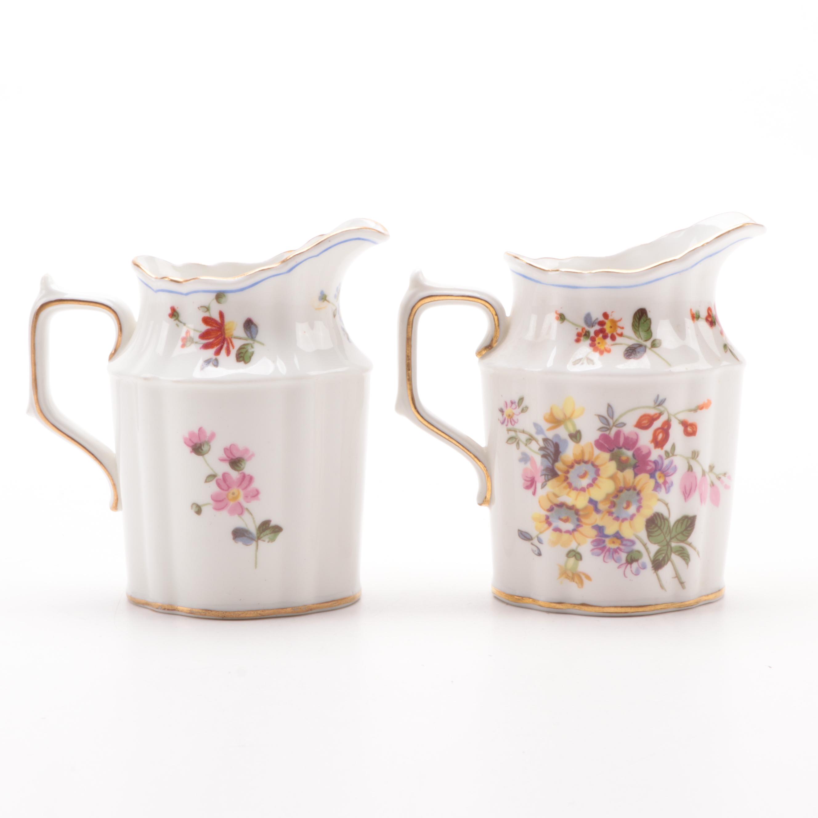 Herend Porcelain Cachepot and Royal Crown Derby Bone China Creamers