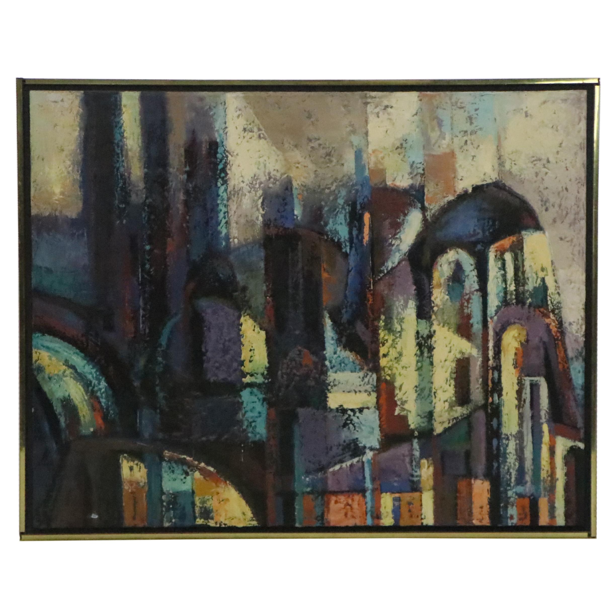 Joseph Jankowski Oil Painting "City of Towers," 1970