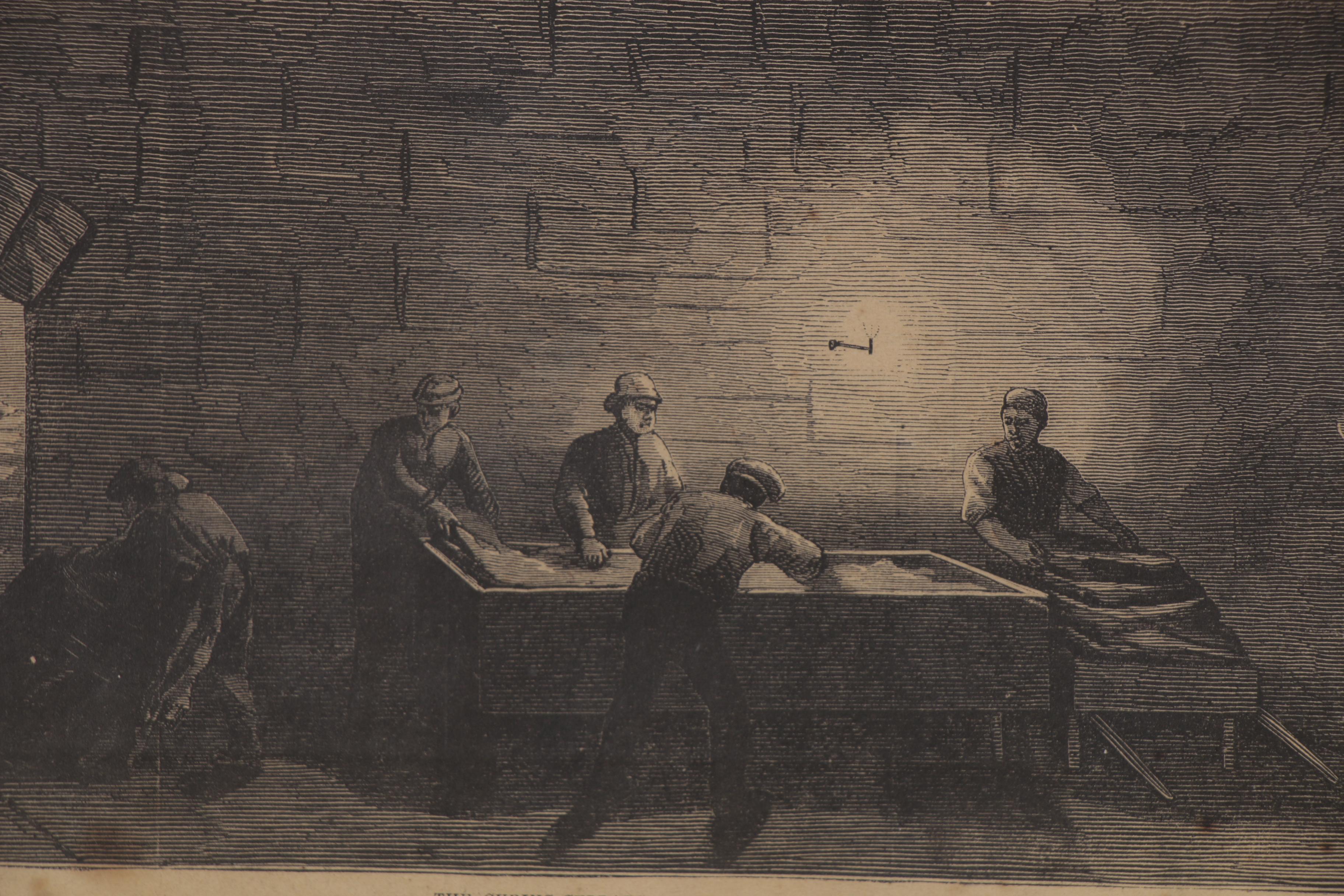 Wood Engraving after Henry Farny "Hog-Slaughtering and Pork-Packing..."