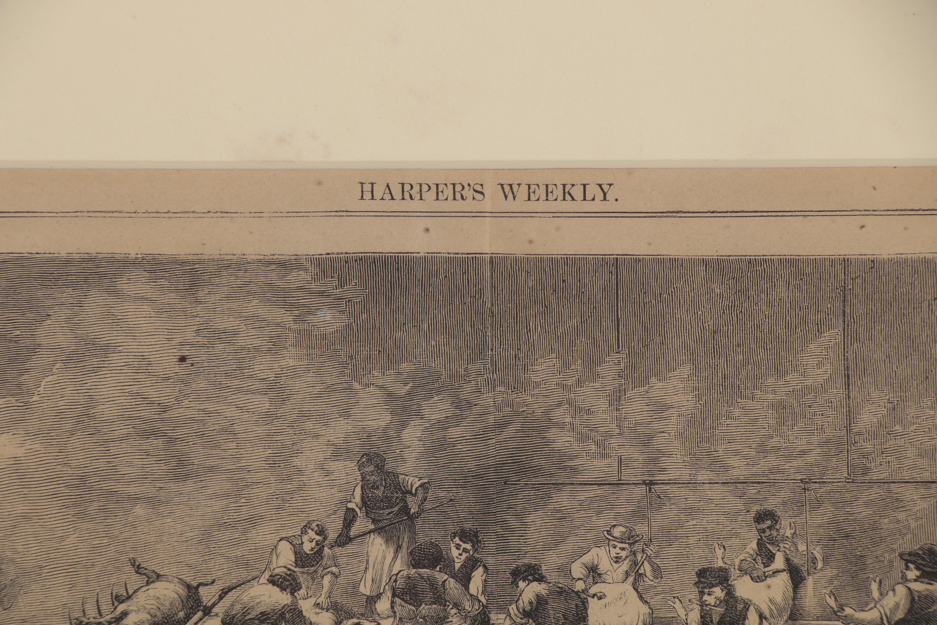 Wood Engraving after Henry Farny "Hog-Slaughtering and Pork-Packing..."