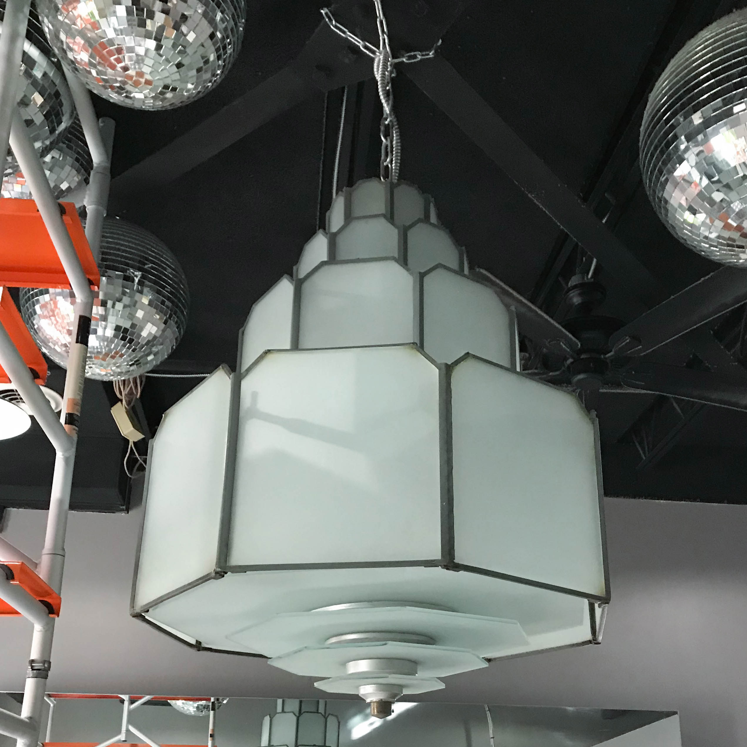 Cincinnati Union Terminal Train Station Art Deco Chandelier, 1950s