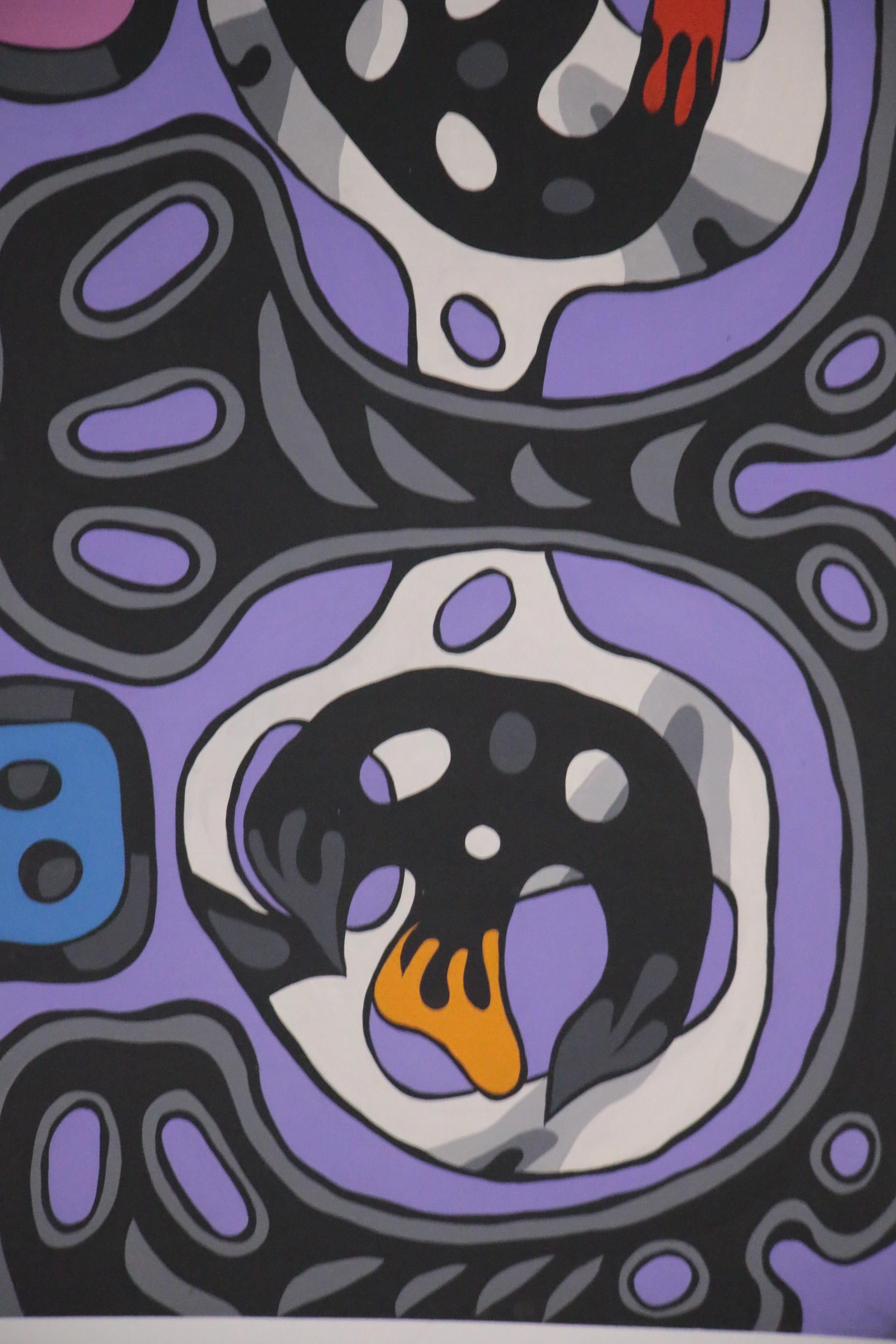 Achillo “Achi” Sullo Monumental Abstract Oil and Acrylic Painting, circa 1970