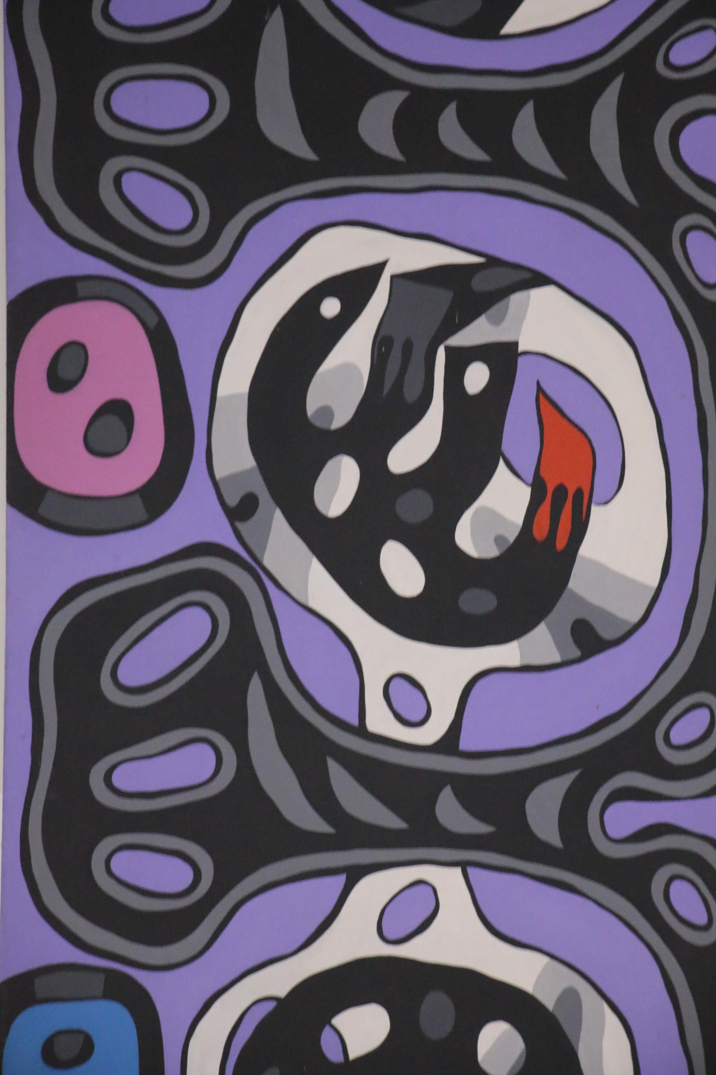 Achillo “Achi” Sullo Monumental Abstract Oil and Acrylic Painting, circa 1970