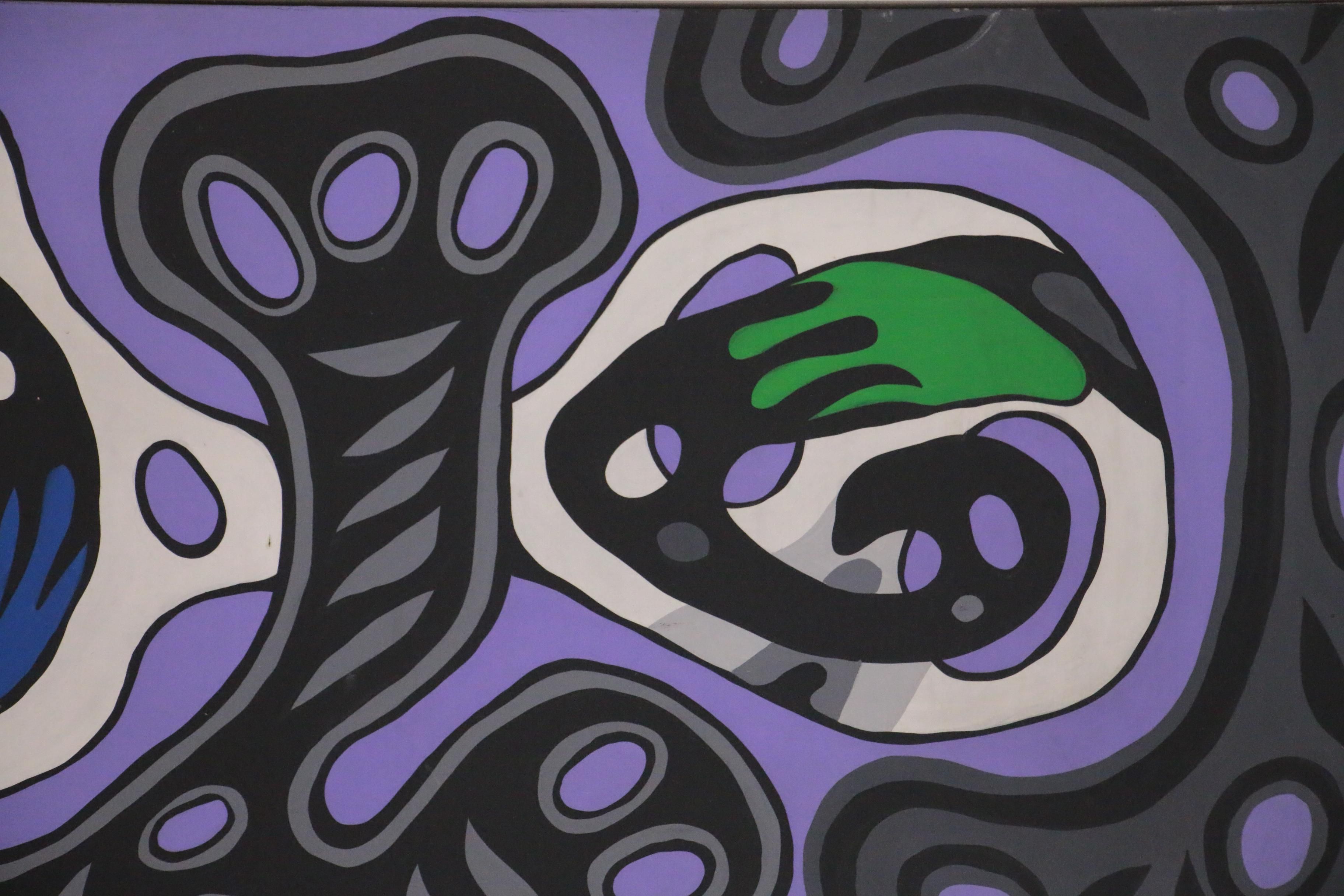 Achillo “Achi” Sullo Monumental Abstract Oil and Acrylic Painting, circa 1970