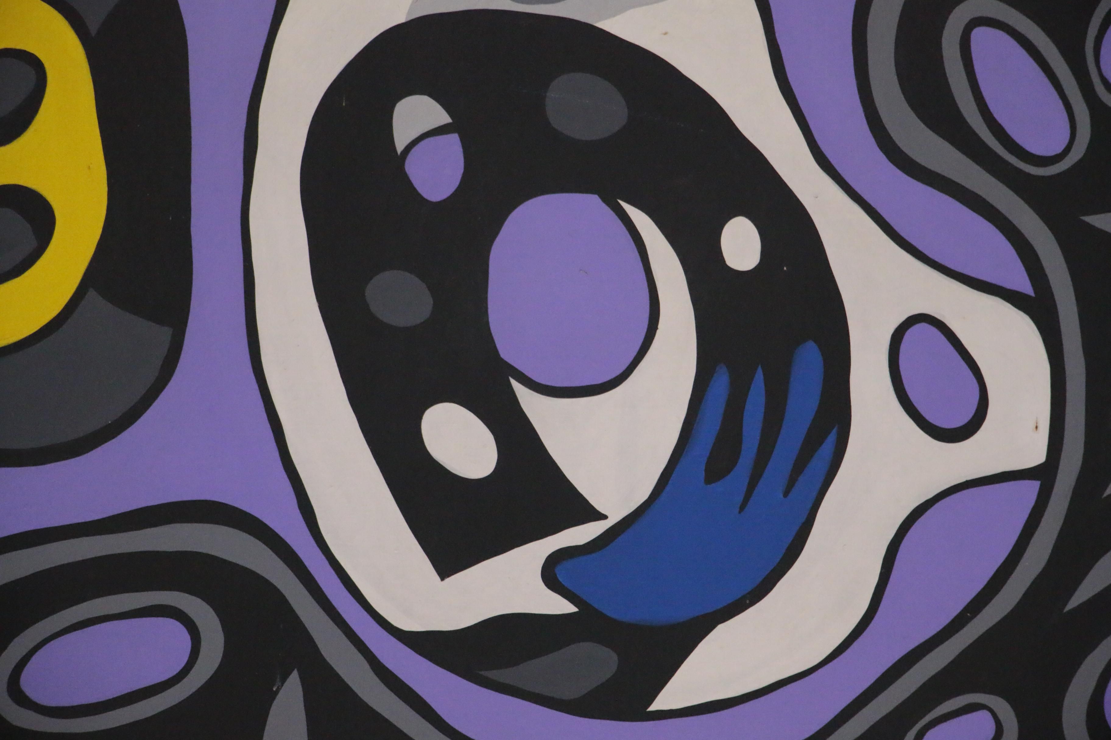 Achillo “Achi” Sullo Monumental Abstract Oil and Acrylic Painting, circa 1970