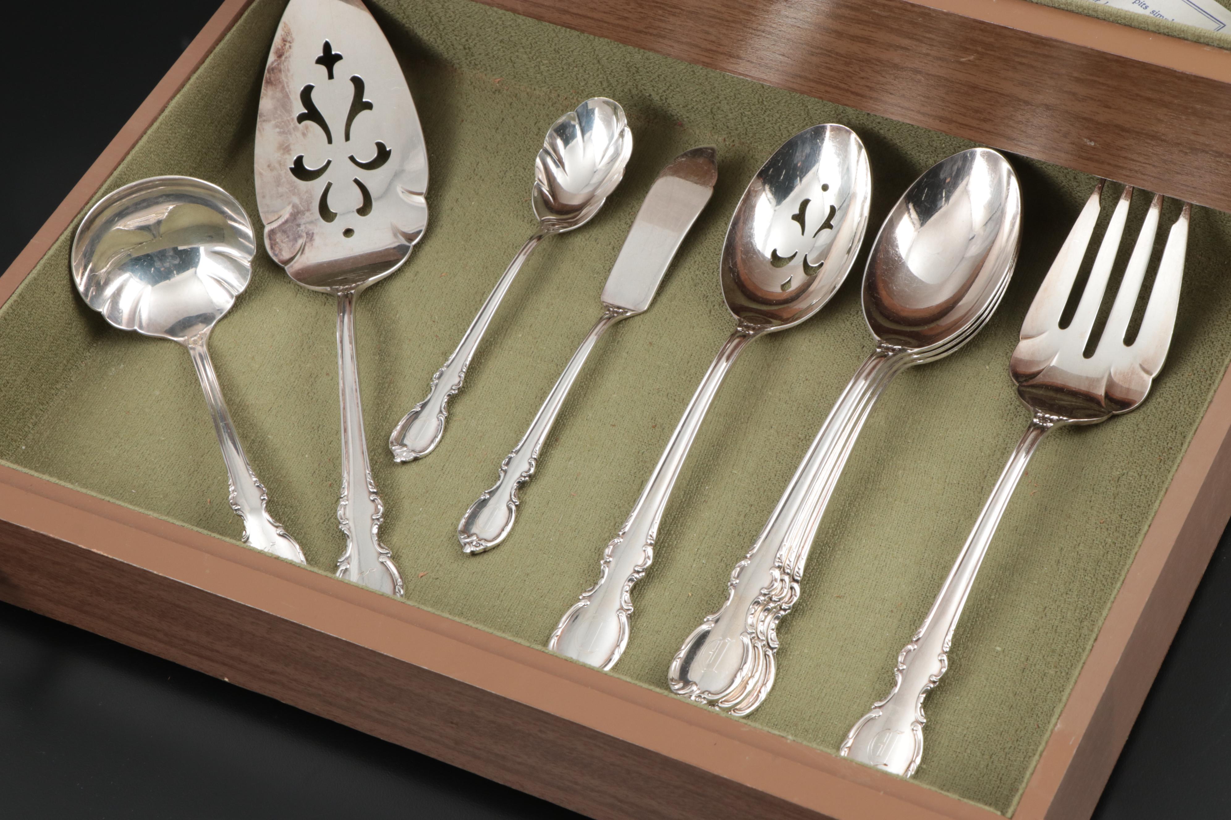 1847 Roger Bros. "Reflection" Silver Plate Flatware and Serving Utensils