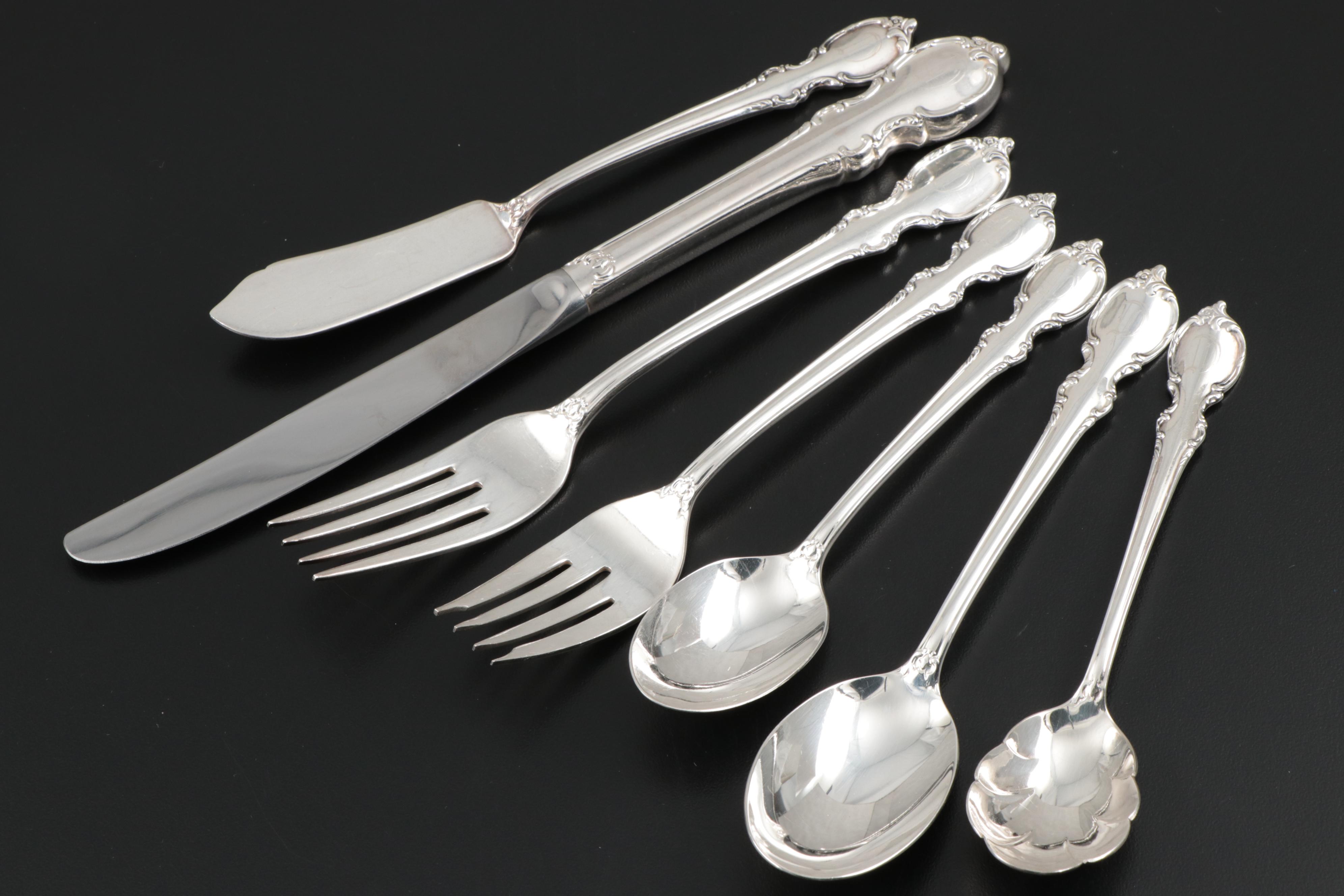 1847 Roger Bros. "Reflection" Silver Plate Flatware and Serving Utensils