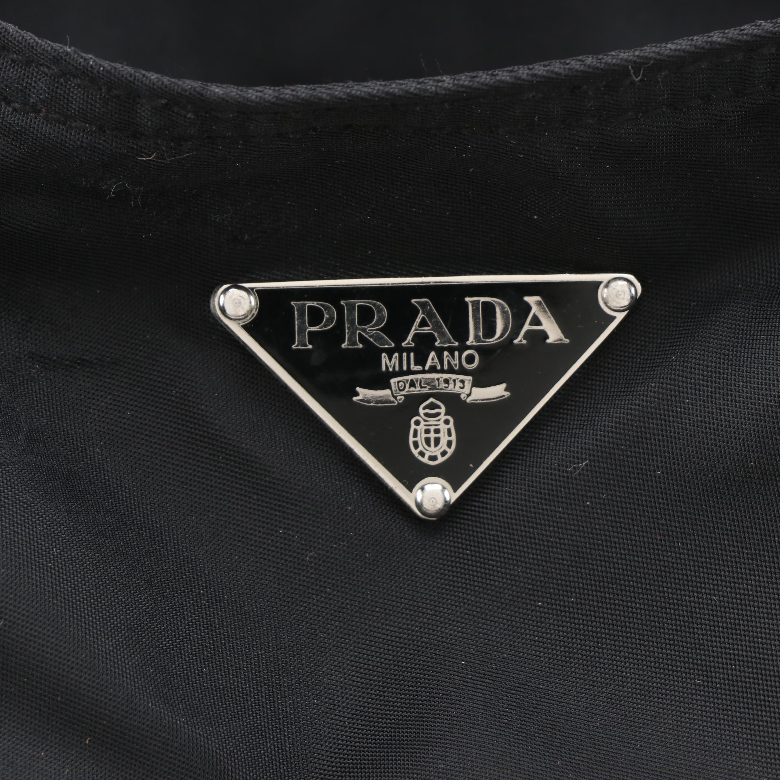 Prada Tote Bag in Black Tessuto Nylon with Leather Trim