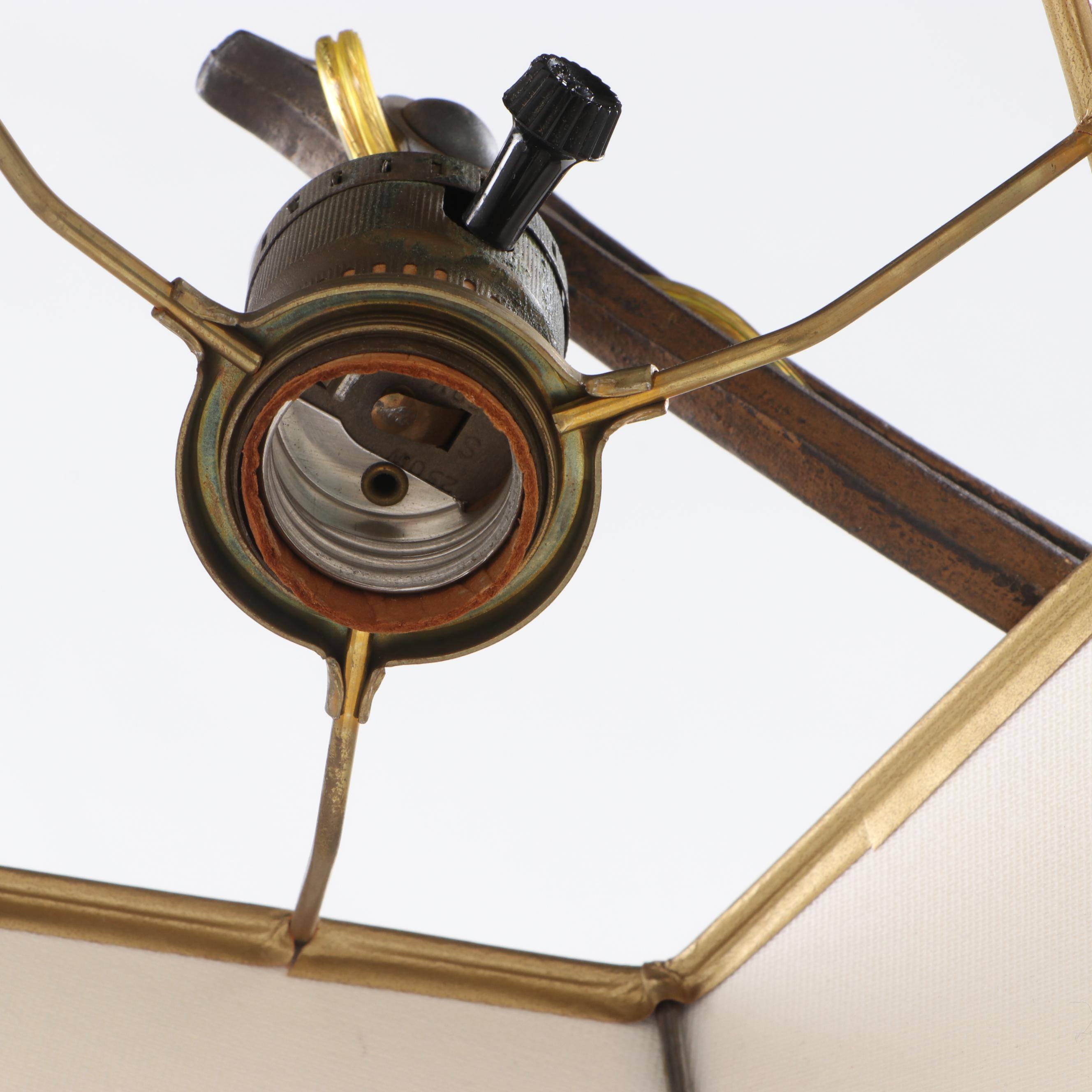 Gilt and Cast Iron Bridge-Arm Floor Lamp, Early 20th Century