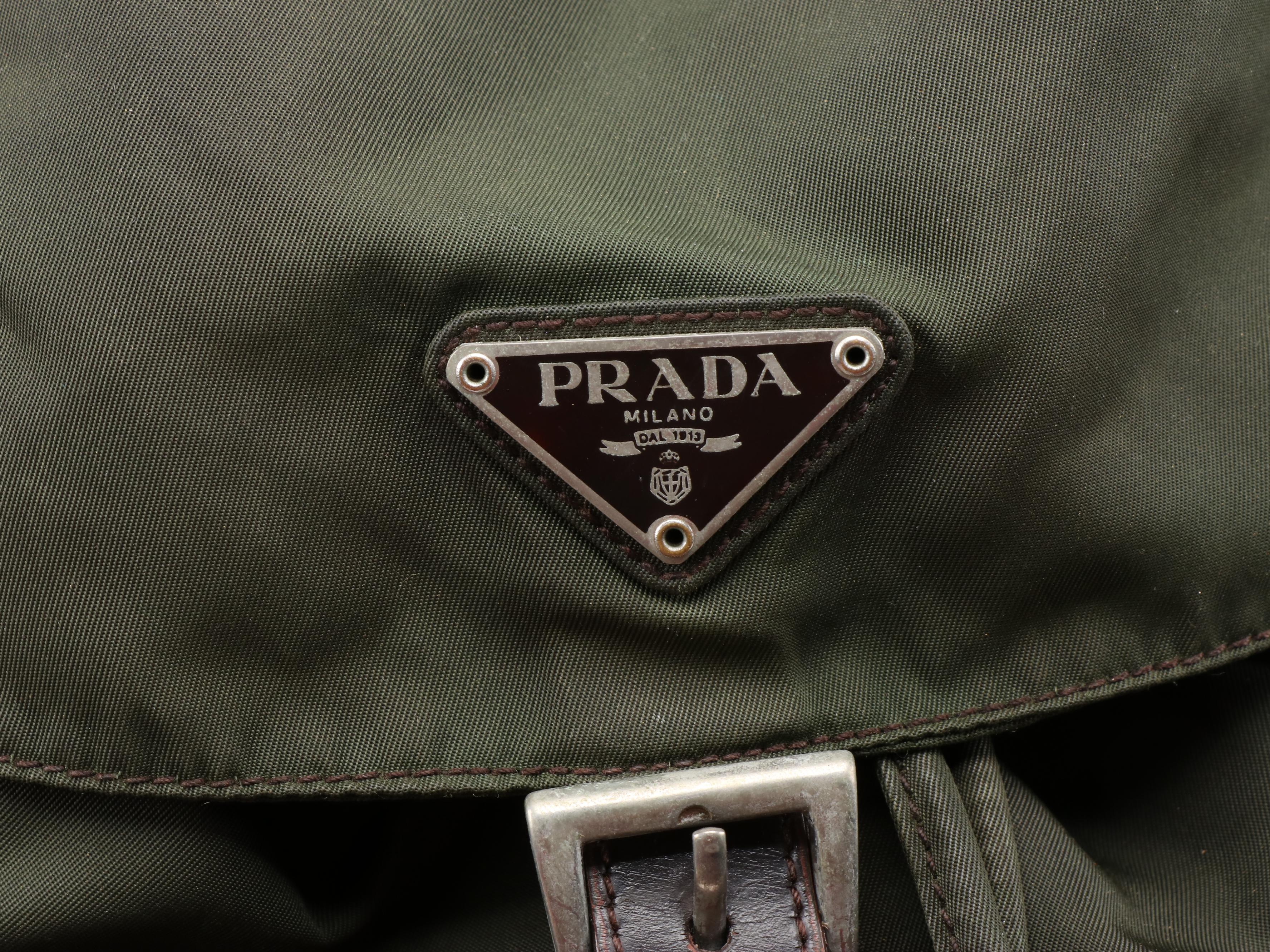 Prada Backpack in Green Nylon with Grosgrain Straps