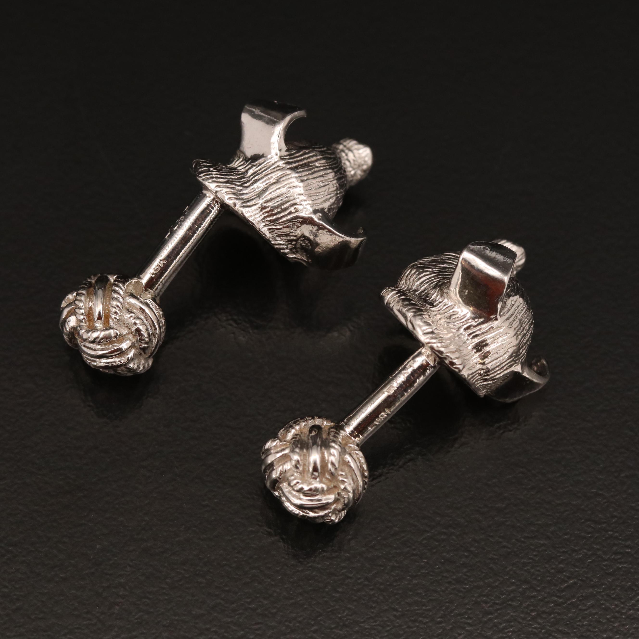 Platinum Ruby Pig Head Cufflinks with 18K Back