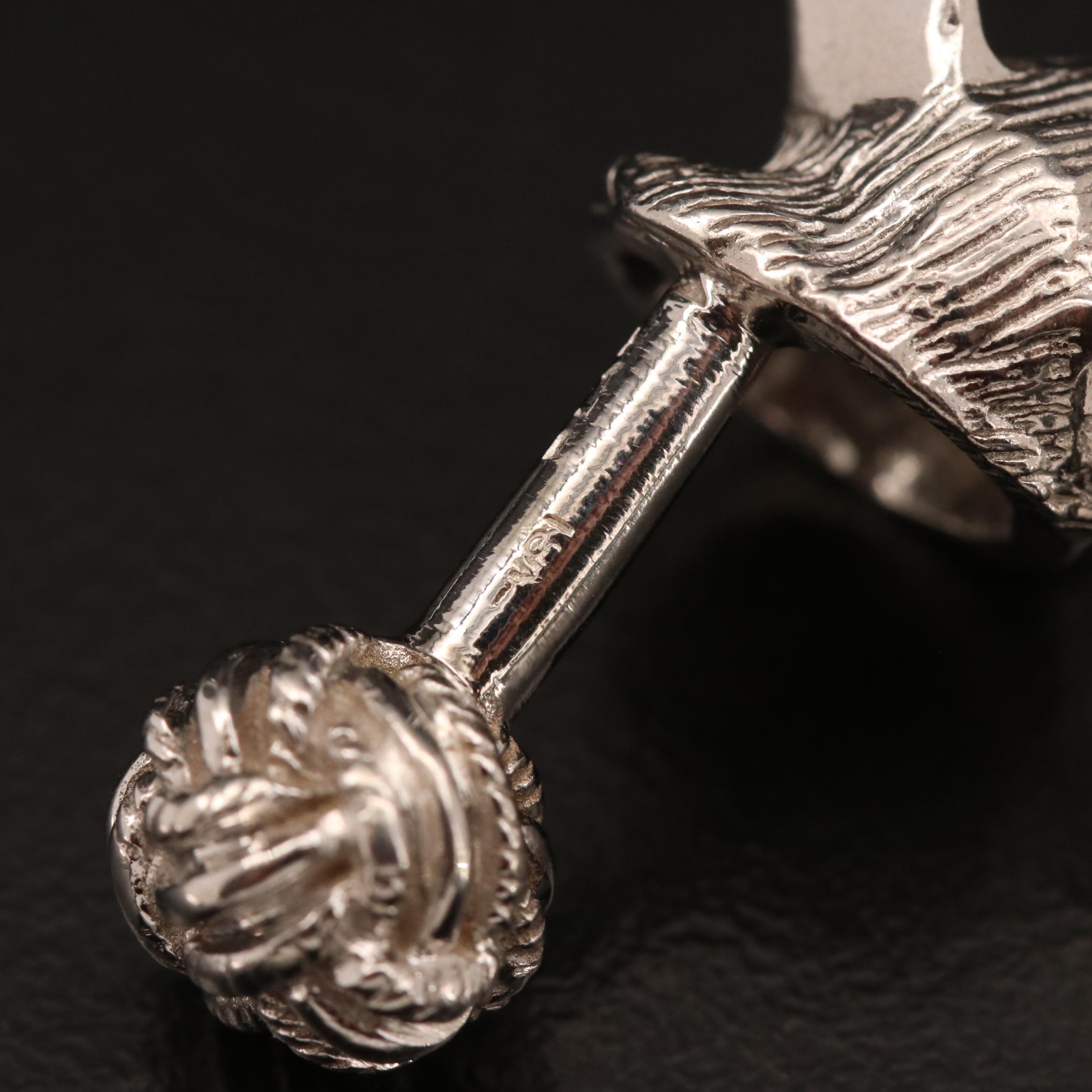 Platinum Ruby Pig Head Cufflinks with 18K Back