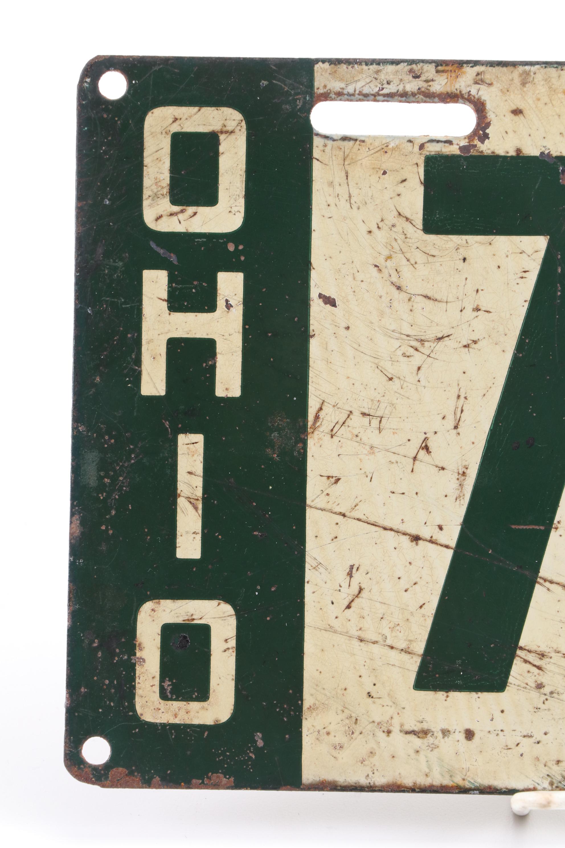 State of Ohio Porcelain Automobile License Plate, 1912