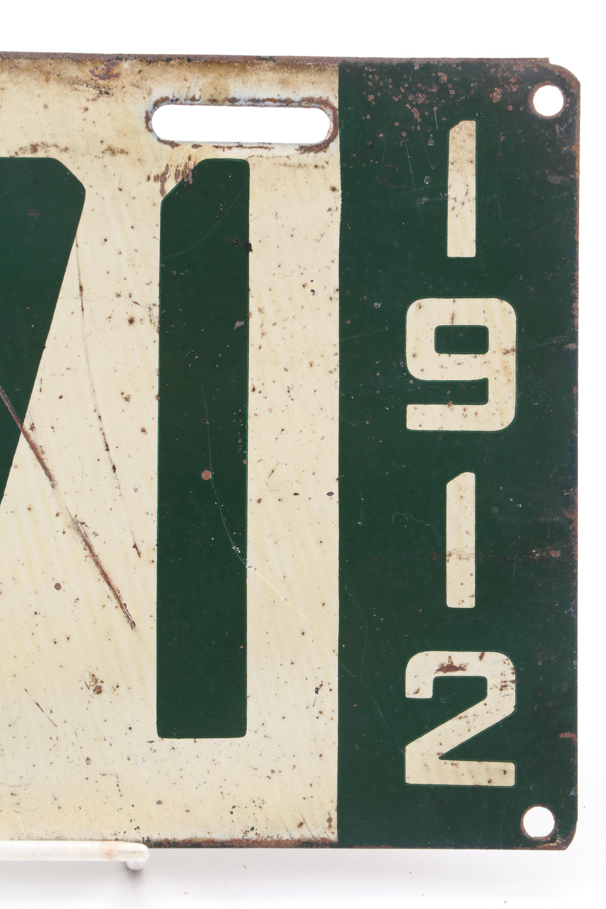 State of Ohio Porcelain Automobile License Plate, 1912