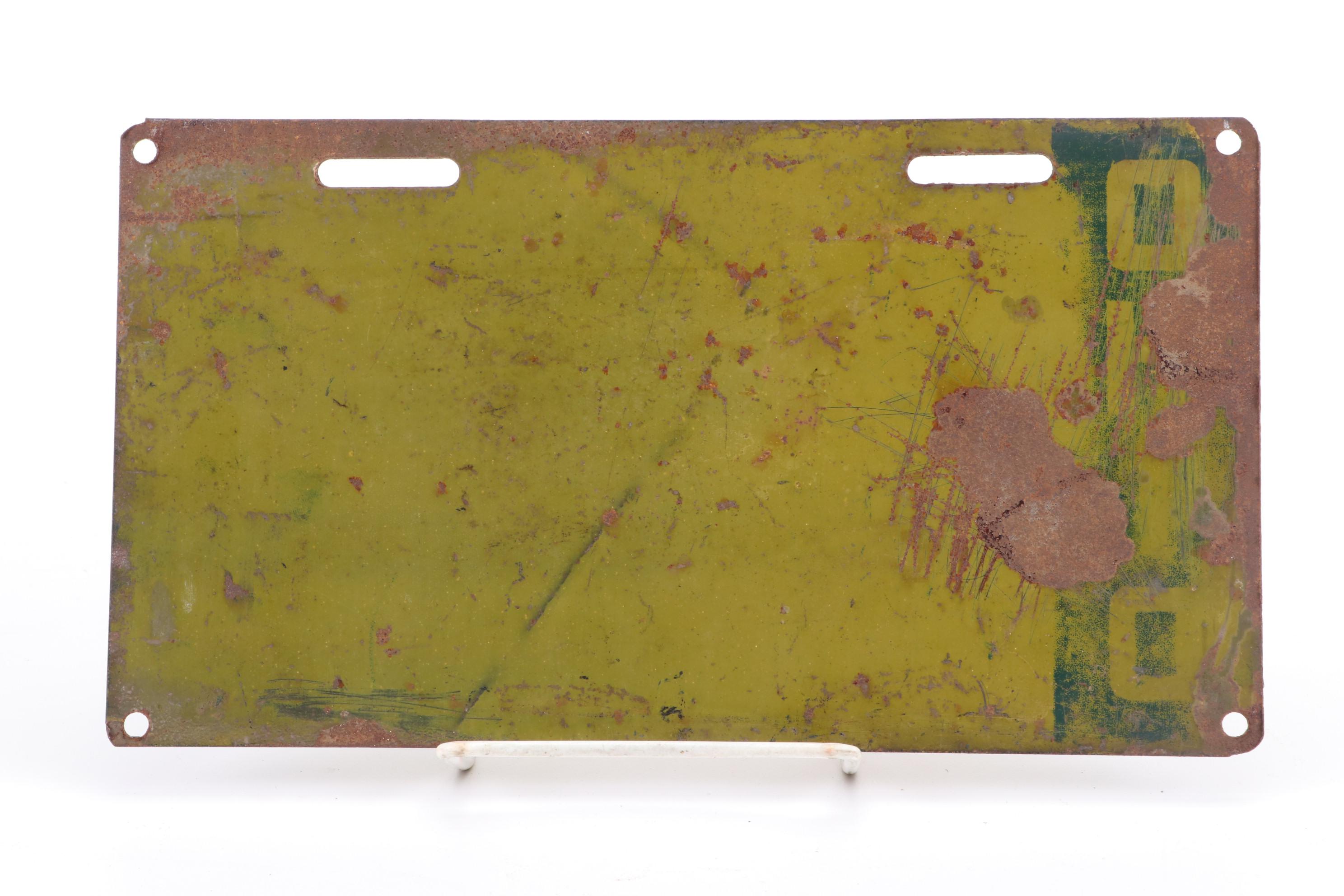 State of Ohio Porcelain Automobile License Plate, 1912