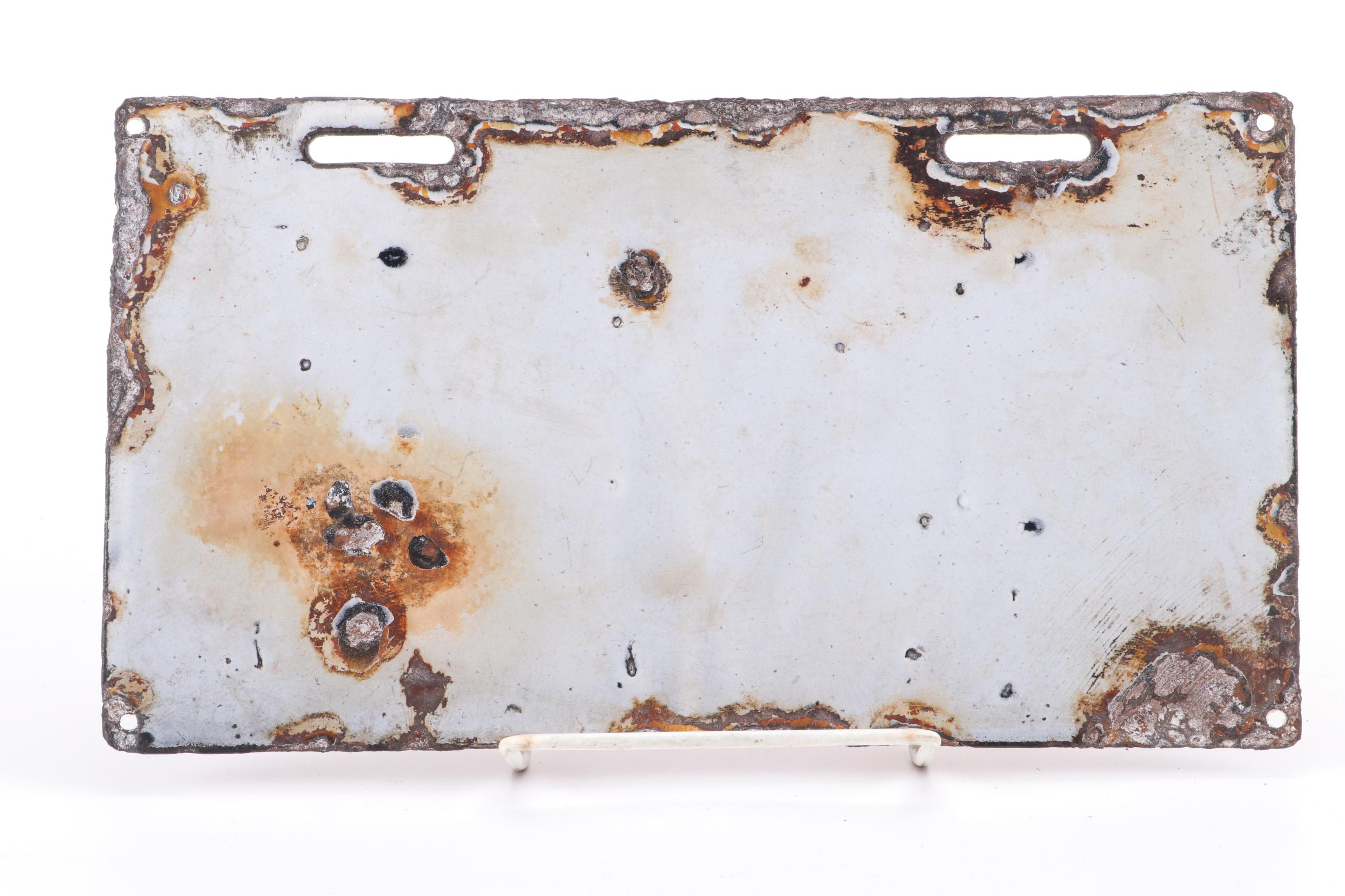 State of Ohio Porcelain Automobile License Plate, 1910