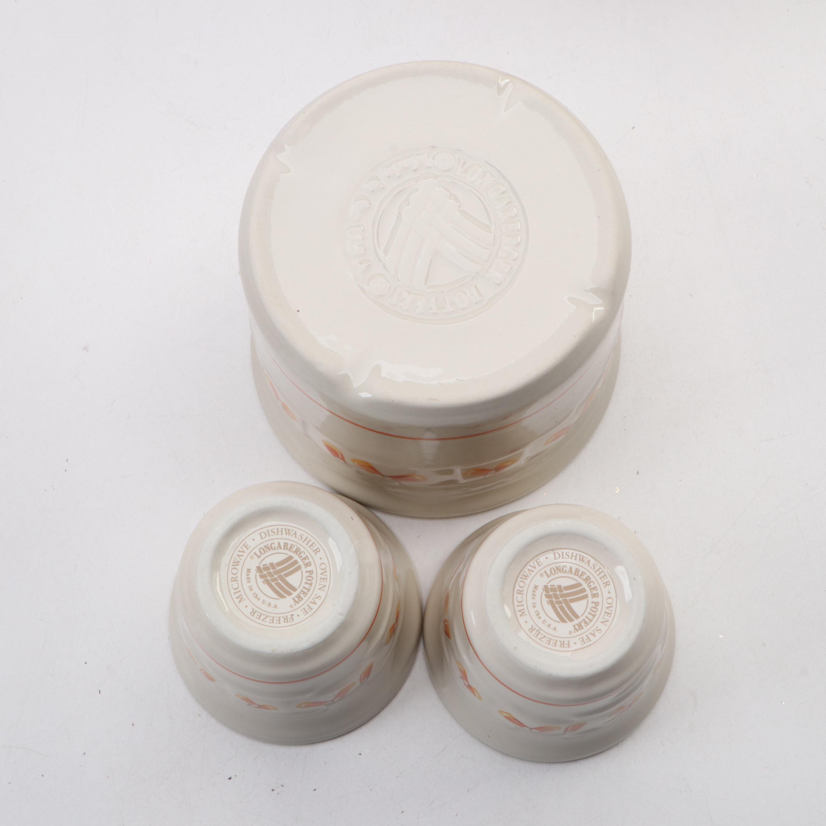 Longaberger Baskets with Autumn and Halloween Themed Ceramic and Metal Serveware