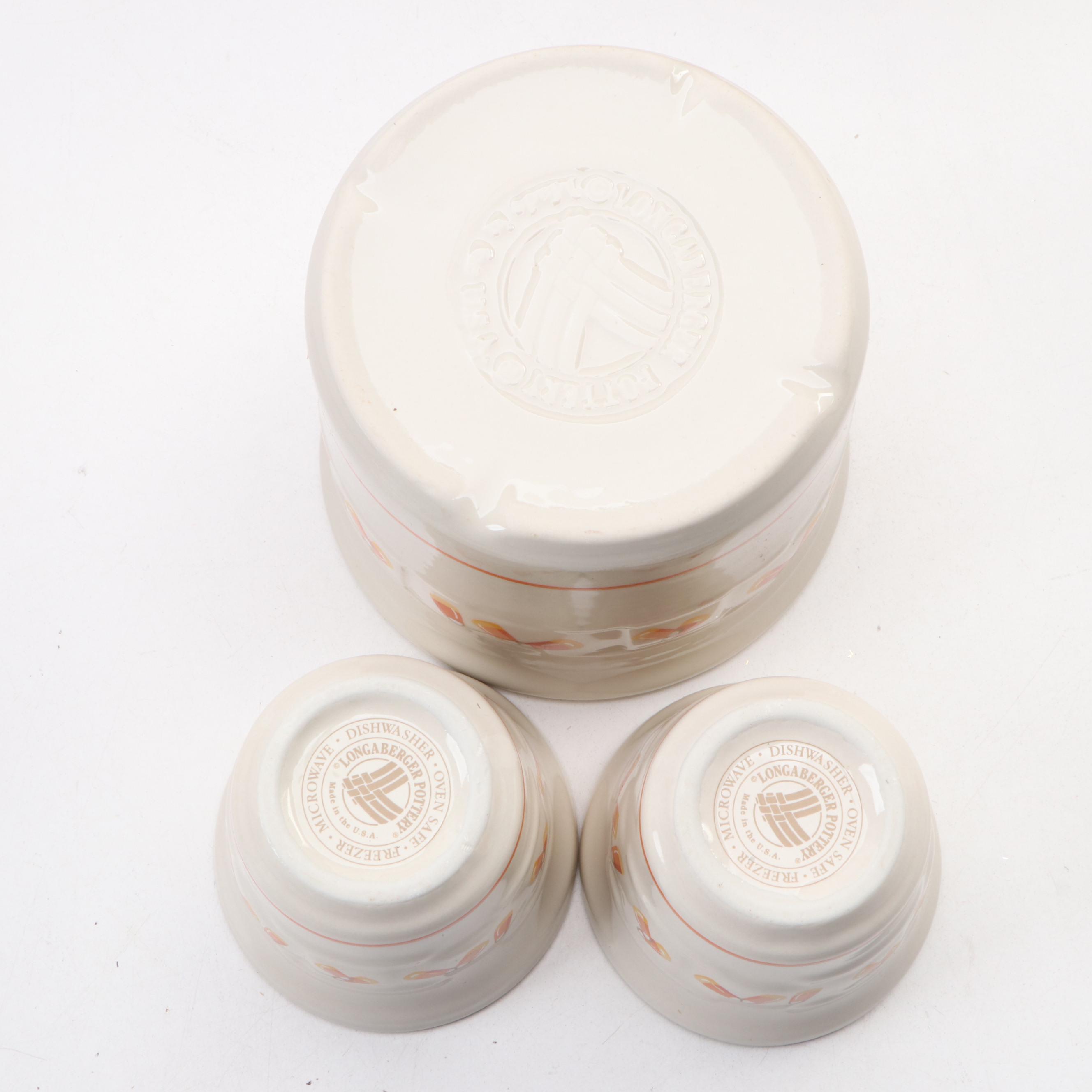 Longaberger Baskets with Autumn and Halloween Themed Ceramic and Metal Serveware