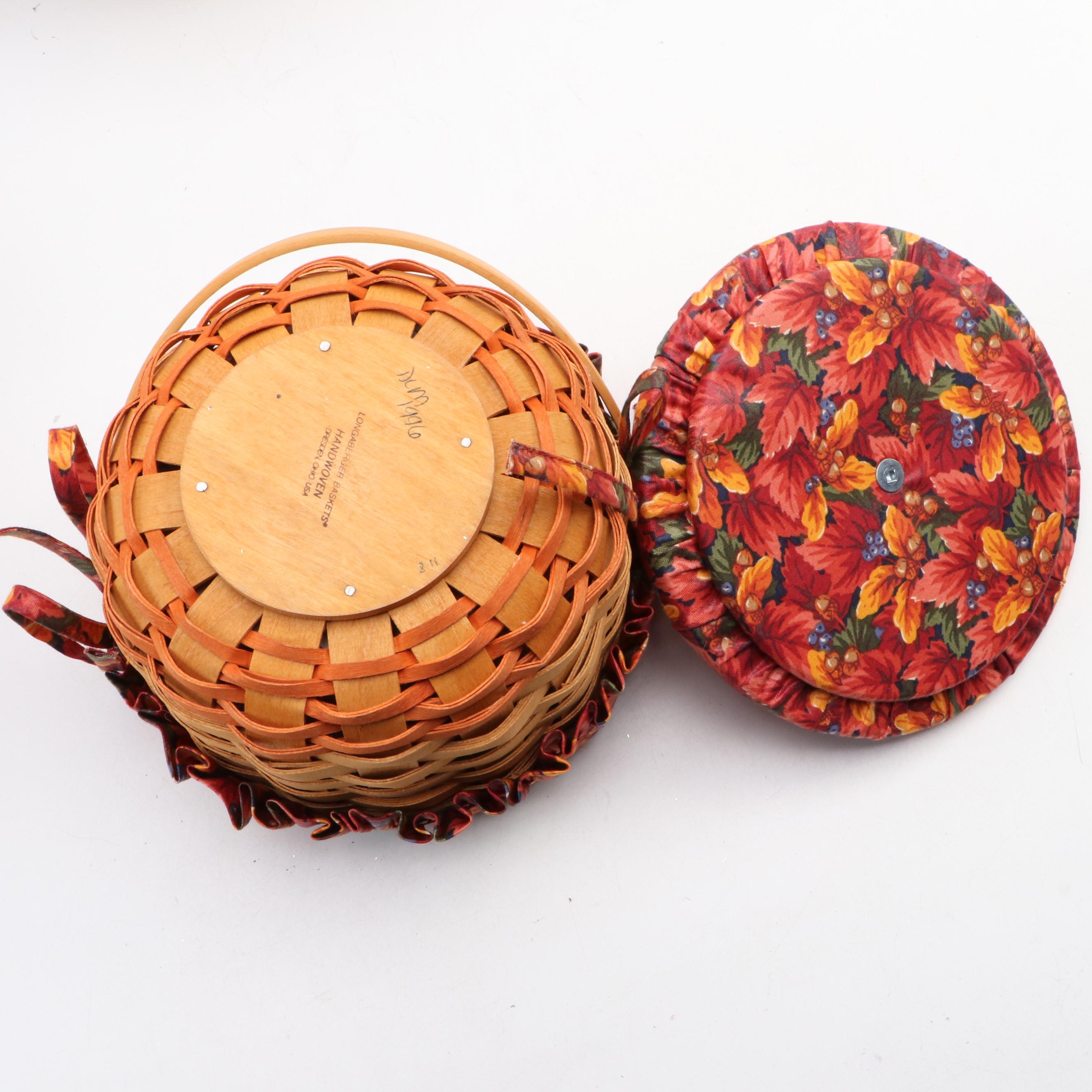 Longaberger Baskets with Autumn and Halloween Themed Ceramic and Metal Serveware