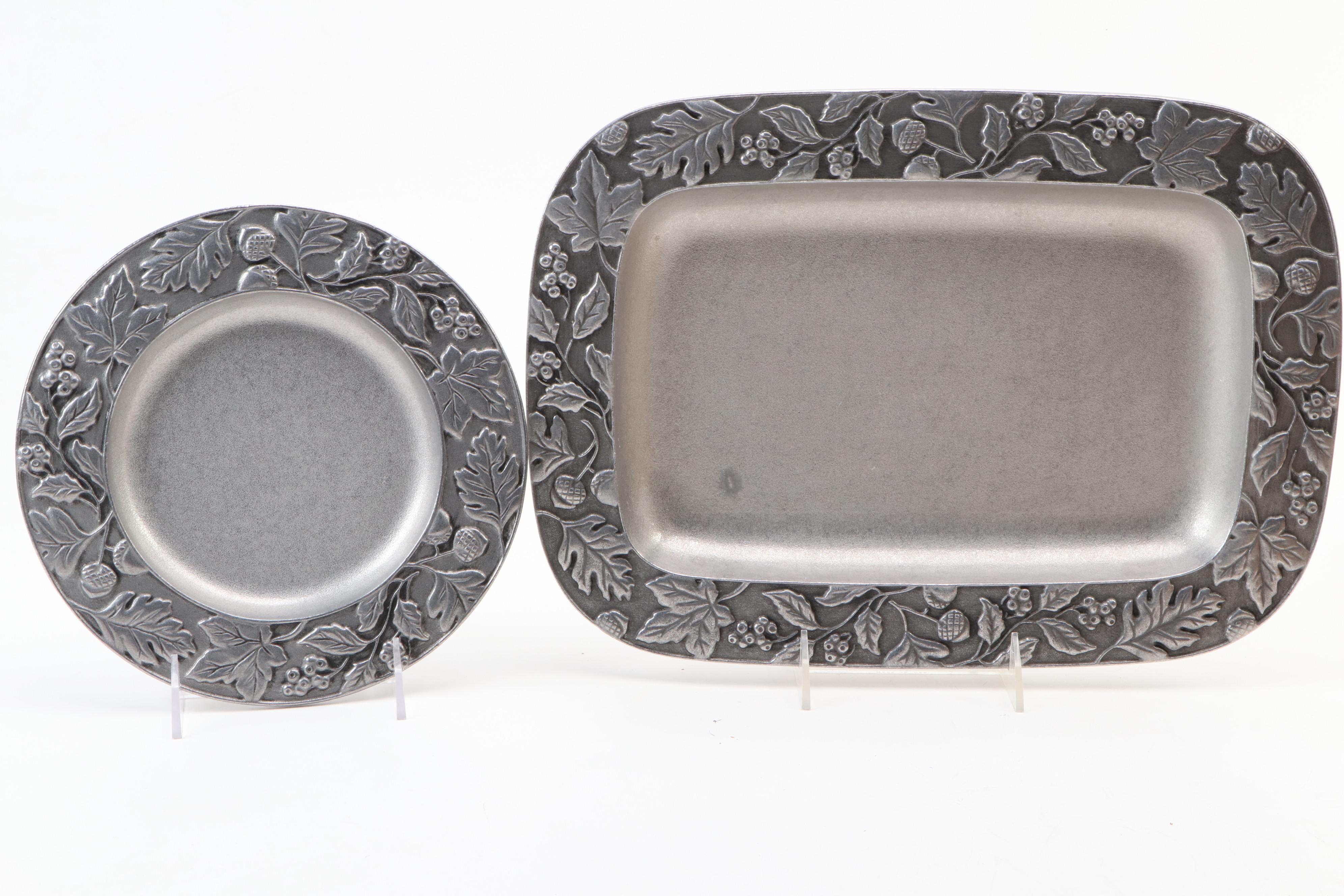 Longaberger Baskets with Autumn and Halloween Themed Ceramic and Metal Serveware