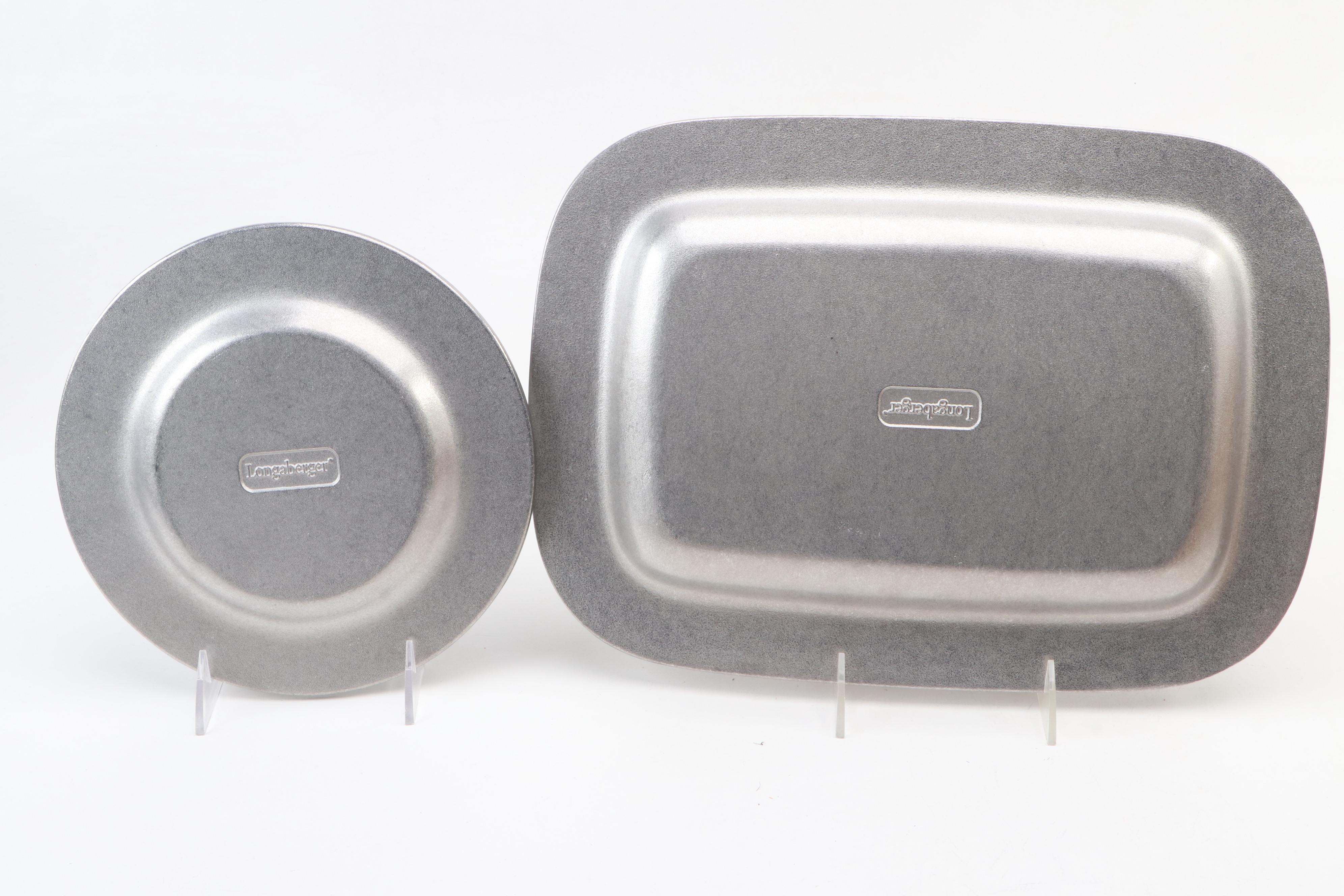 Longaberger Baskets with Autumn and Halloween Themed Ceramic and Metal Serveware