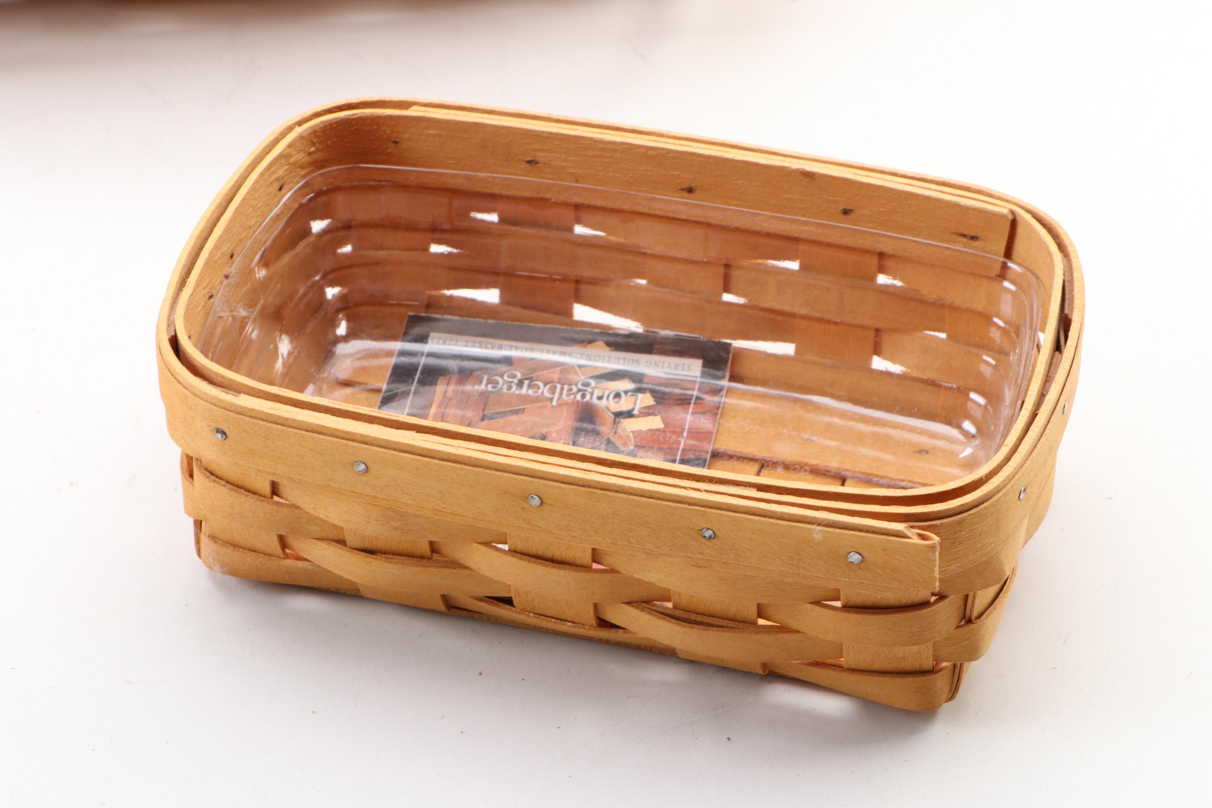 Longaberger Handwoven Baskets with Plastic Liners