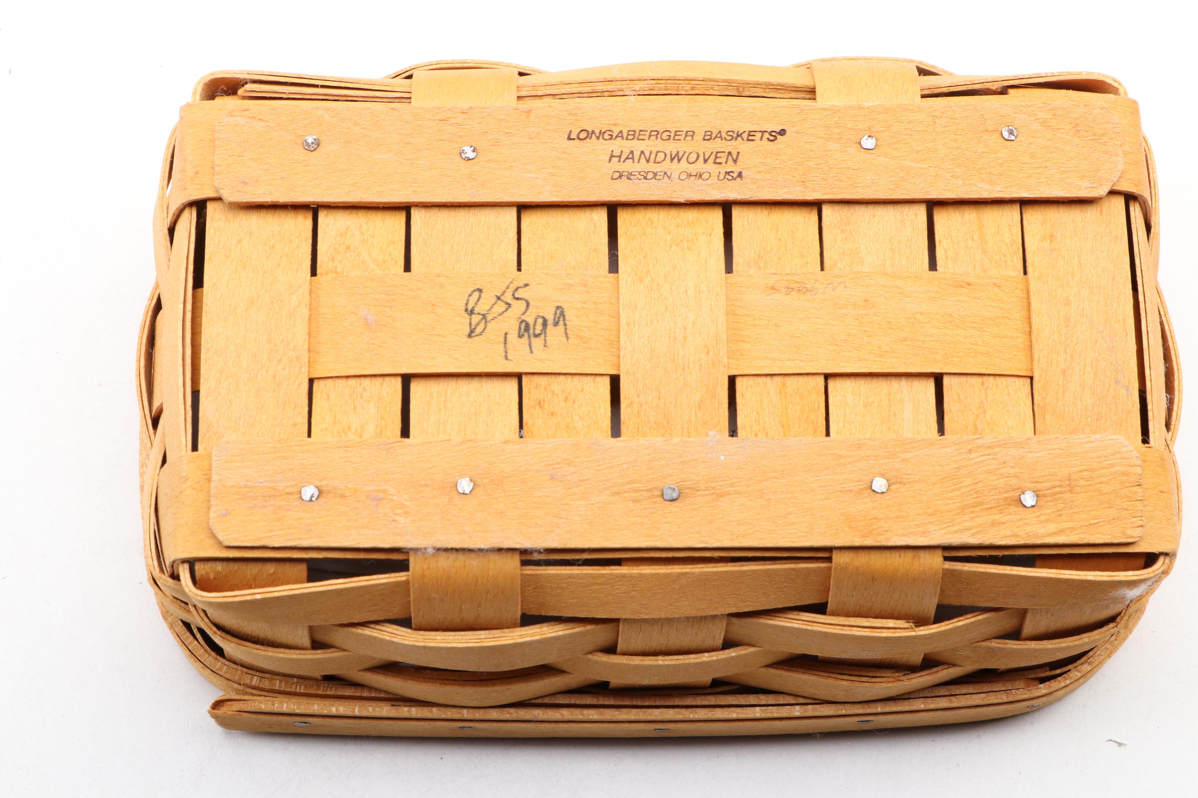 Longaberger Handwoven Baskets with Plastic Liners