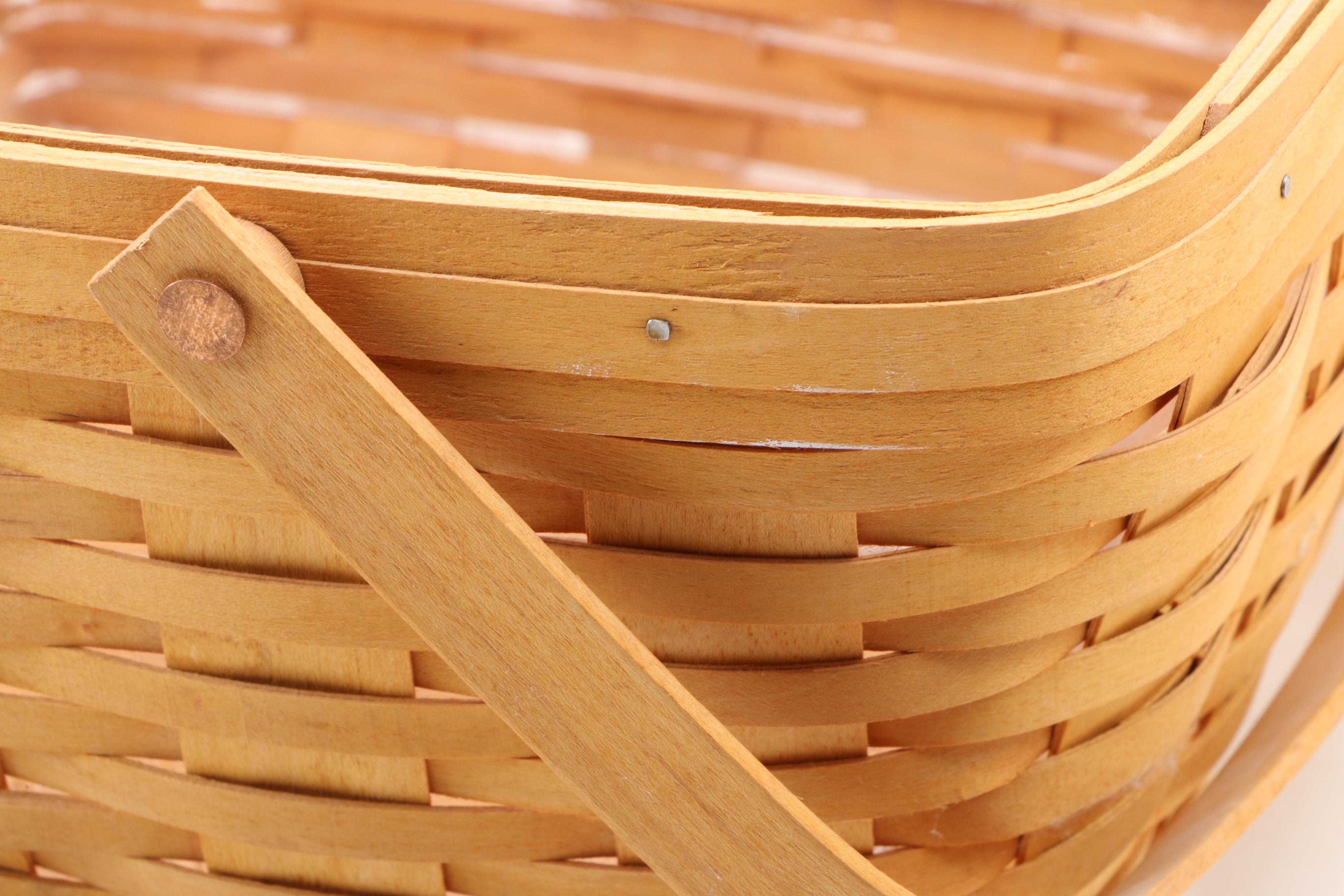 Longaberger Handwoven Baskets with Plastic Liners