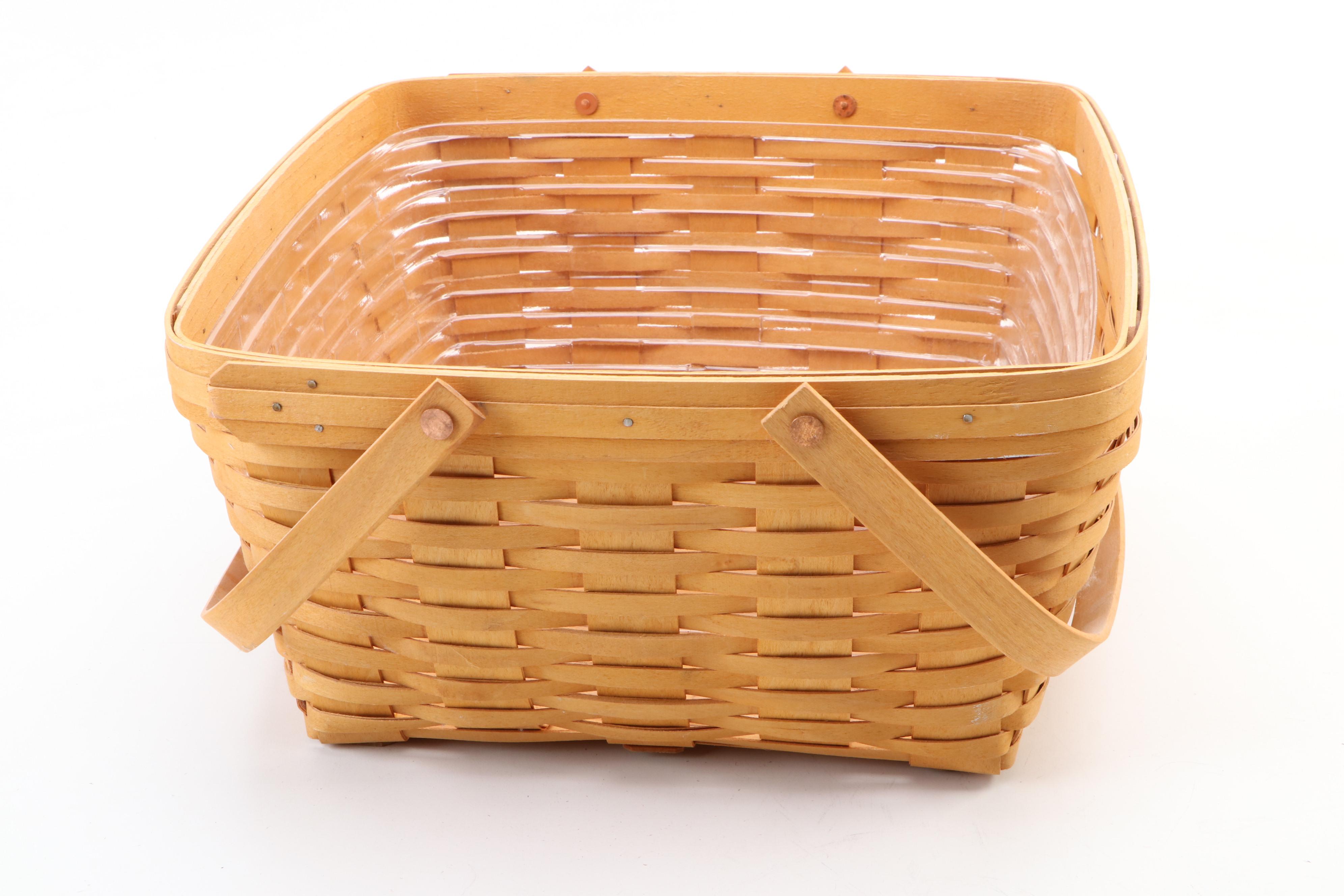Longaberger Handwoven Baskets with Plastic Liners
