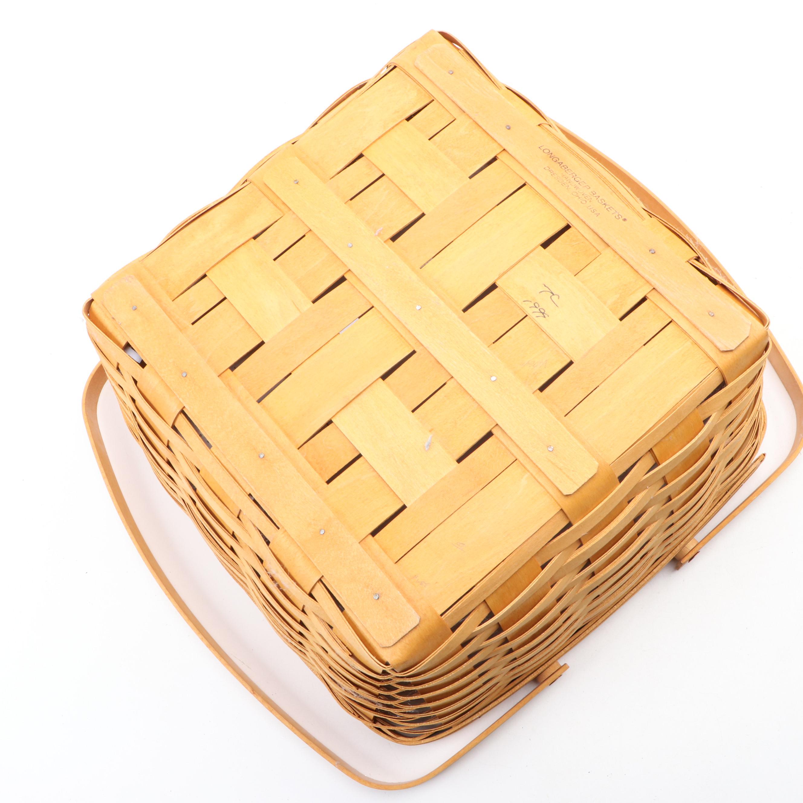 Longaberger Handwoven Baskets with Plastic Liners
