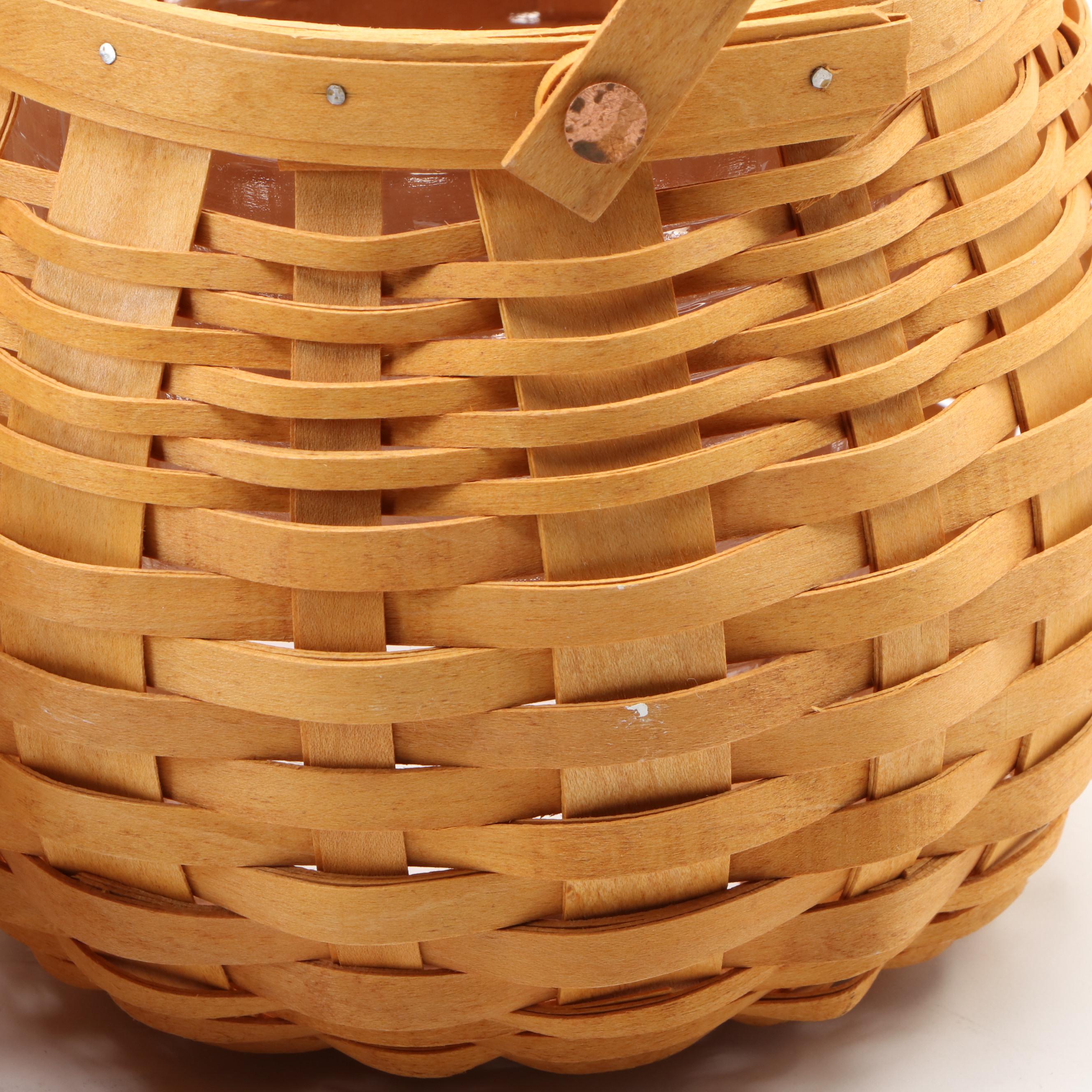 Longaberger Handwoven Baskets with Plastic Liners