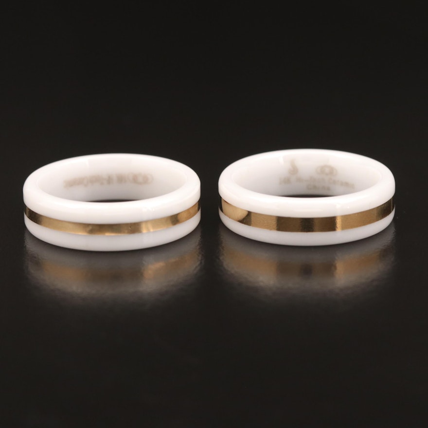 Ceramic and 14K Rings