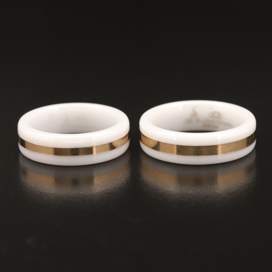 Ceramic and 14K Rings