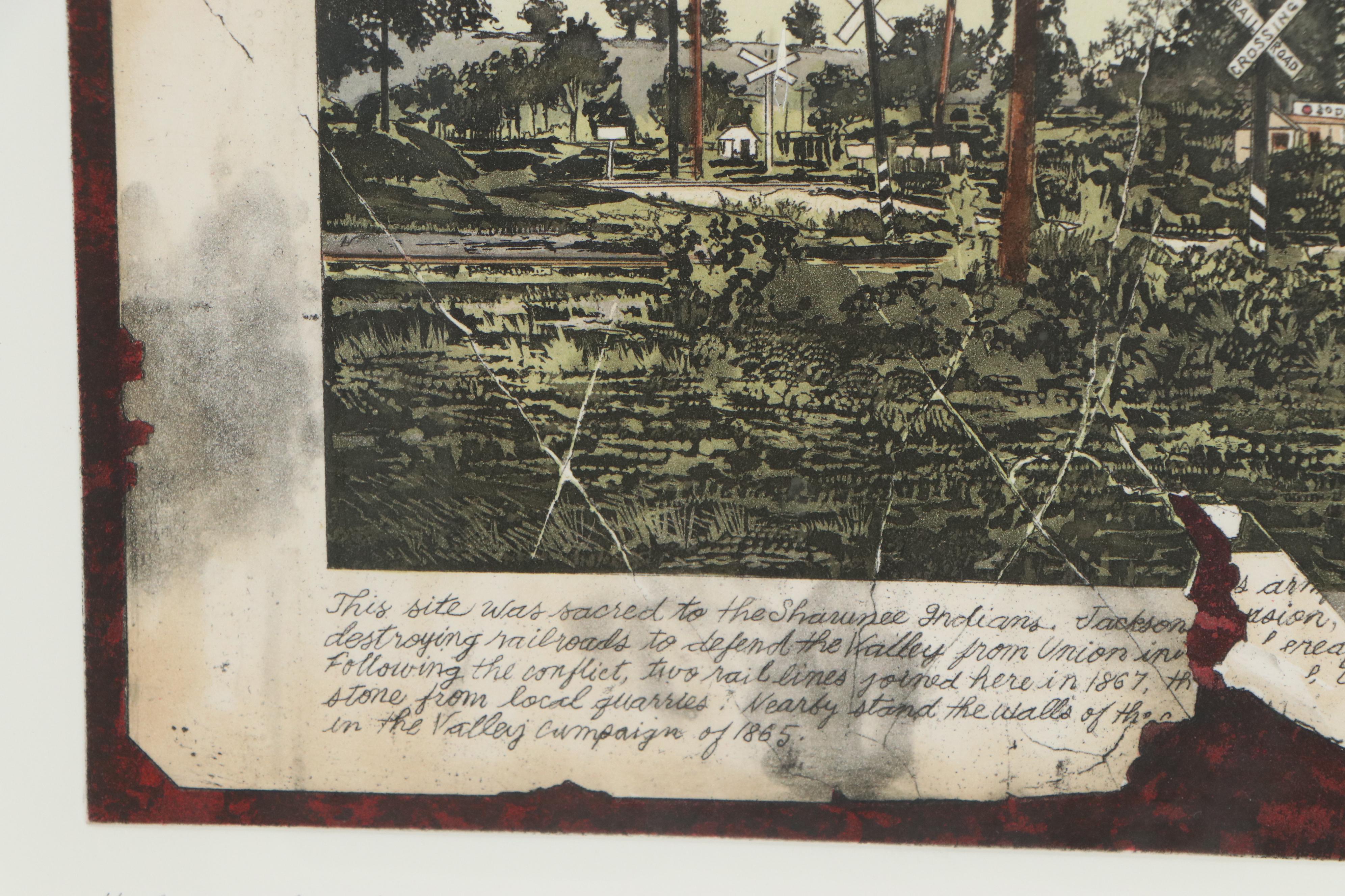 Michael Flanagan Etching "White Stone Junction," 1995