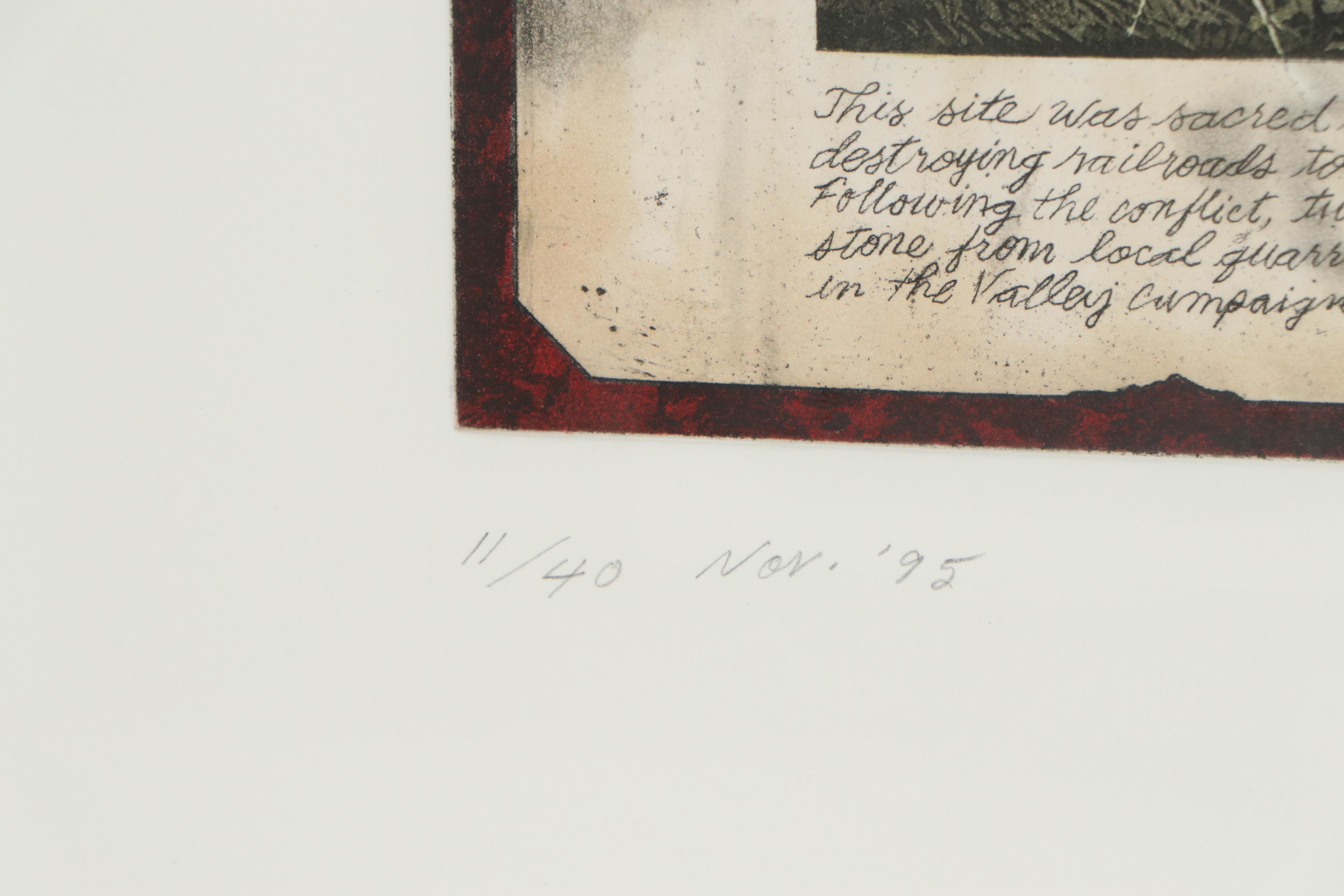 Michael Flanagan Etching "White Stone Junction," 1995