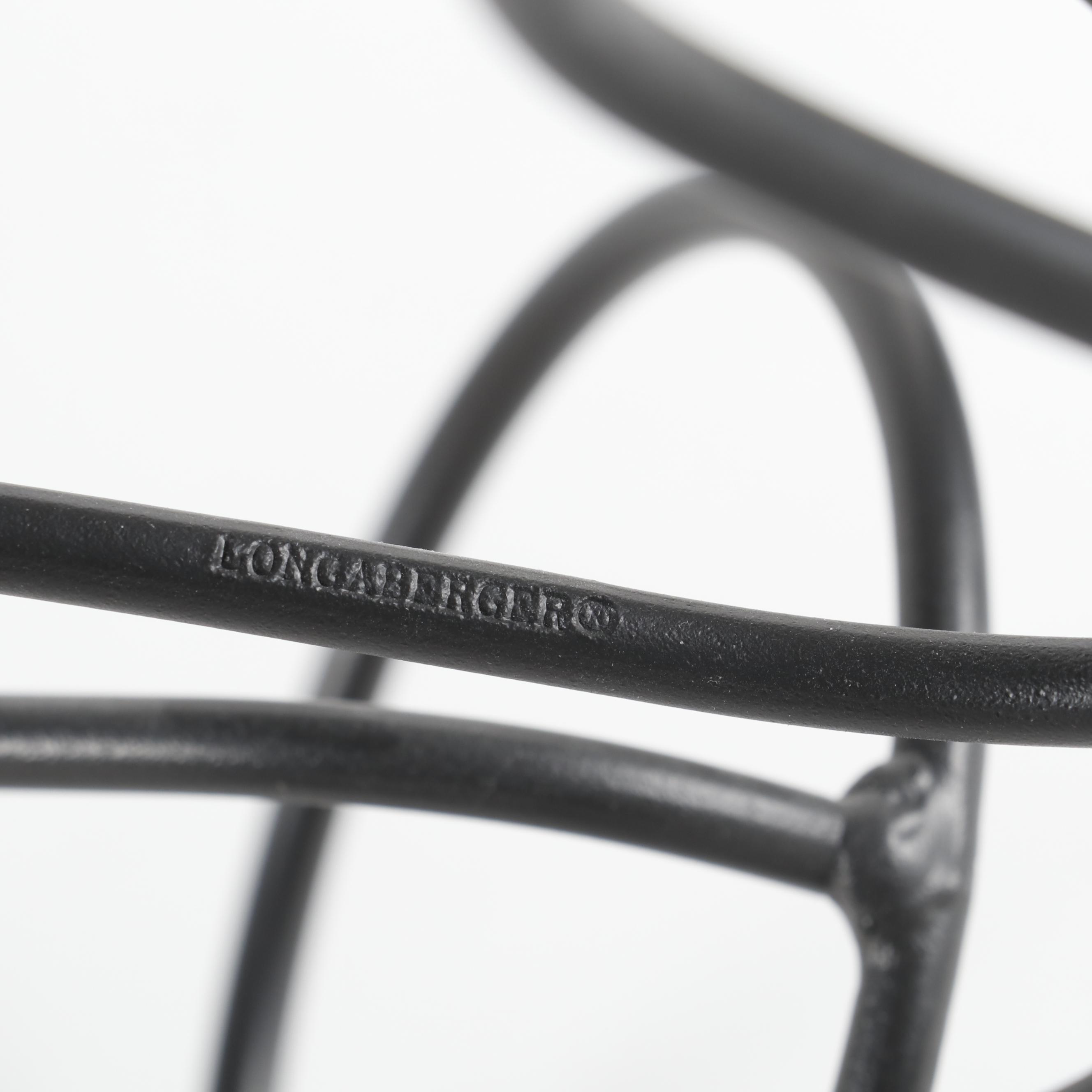 Longaberger Wrought Iron Stand with Ceramic Serveware and Wooden Baskets