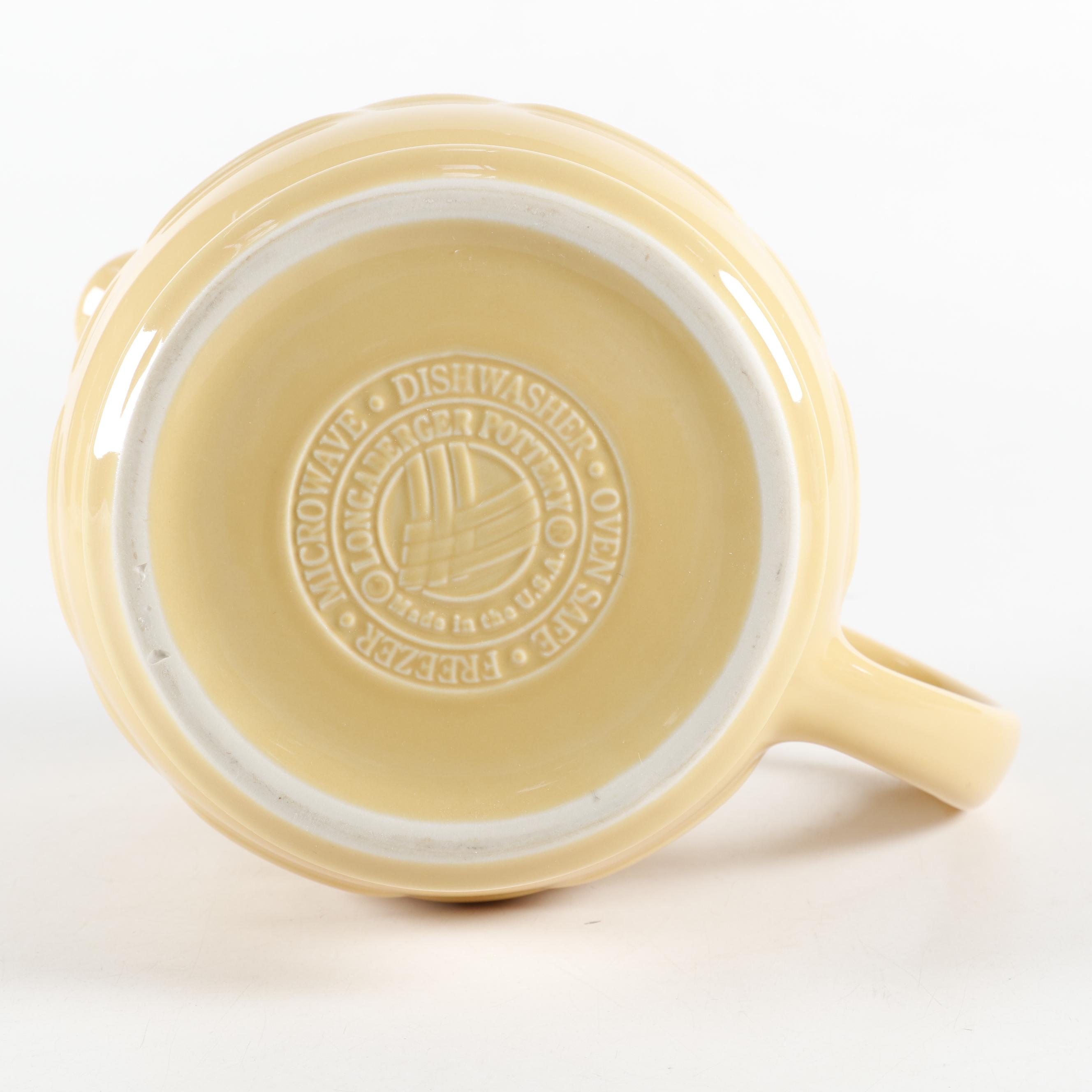 Longaberger Wrought Iron Stand with Ceramic Serveware and Wooden Baskets